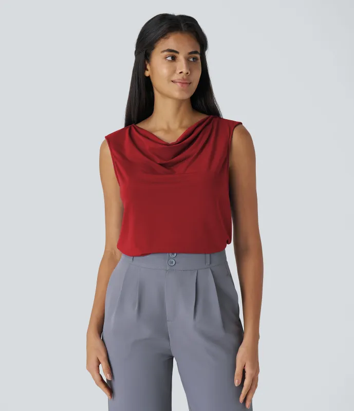 Halara Blusa oficina sin mangas cuello vuelto - Emboldened - S made by Halara