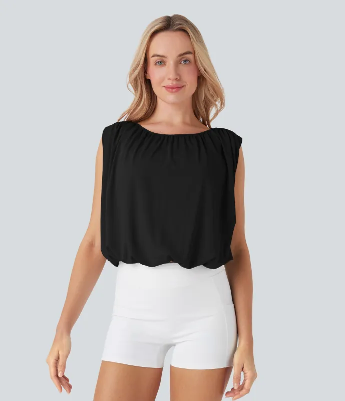 Halara Top de baile con espalda descubierta y tirantes ajustables - Black - S sold by Halara