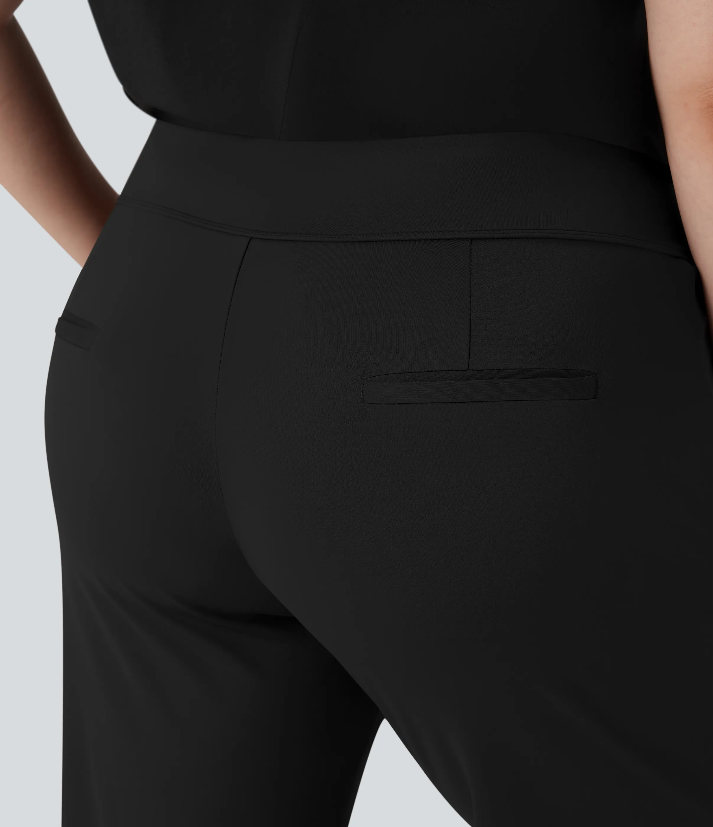 Halara Pantalón Halara Flex™ oficina acampanado tiro alto talla grande bolsillo lateral cremallera - Black - 3X(regular) sold by Halara product image thumbnail 5