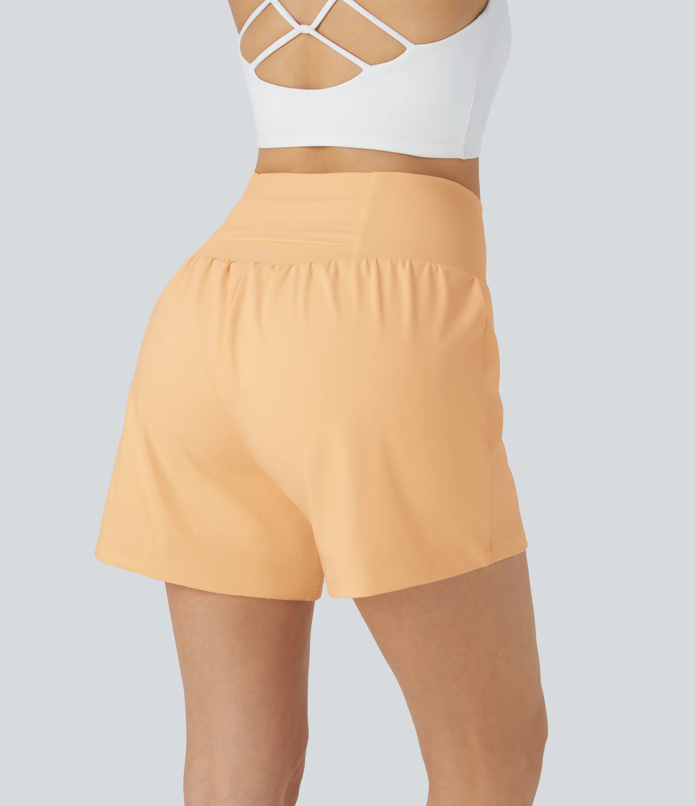 Halara Pantalón corto yoga 2 en 1 bolsillo trasero oculto tiro súper alto bolsillo lateral oculto 12.5cm-más largo - Sunburst - S(Long) sold by Halara product image thumbnail 3