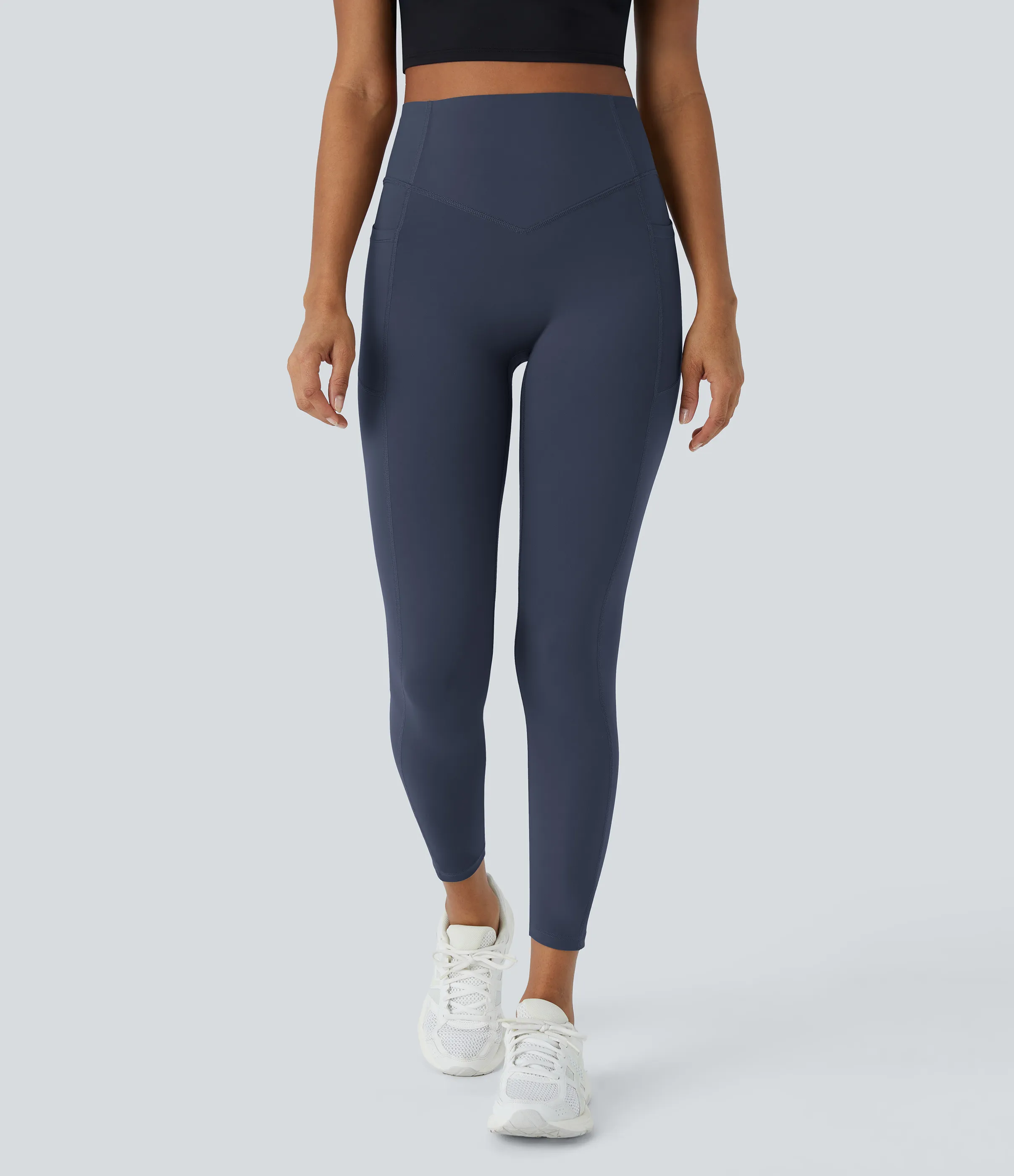Halara Leggings SoCinched UltraSculpt entrenamiento moldeador bolsillo lateral control abdomen tiro alto - Mood Indigo - XS(full_length) sold by Halara product image thumbnail 3