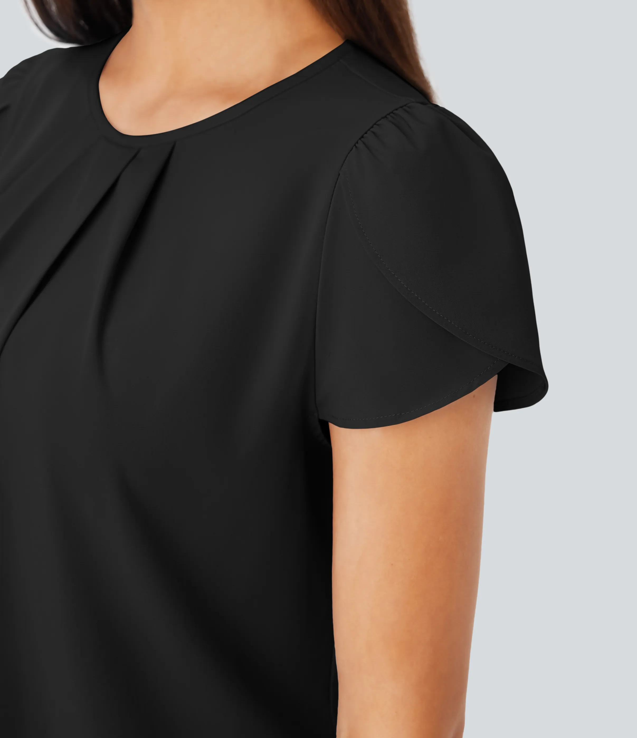 Halara Camiseta Breezeful™ oficina secado rápido cuello redondo manga corta abertura espalda - Black - M sold by Halara product image thumbnail 5