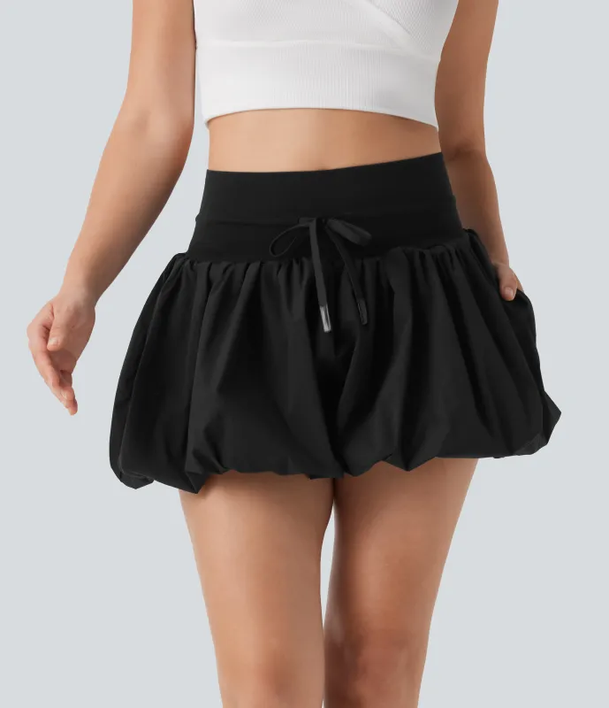 Halara Shorts casuales de tiro alto con cordón y bolsillos - Black - XL(regular) made by Halara