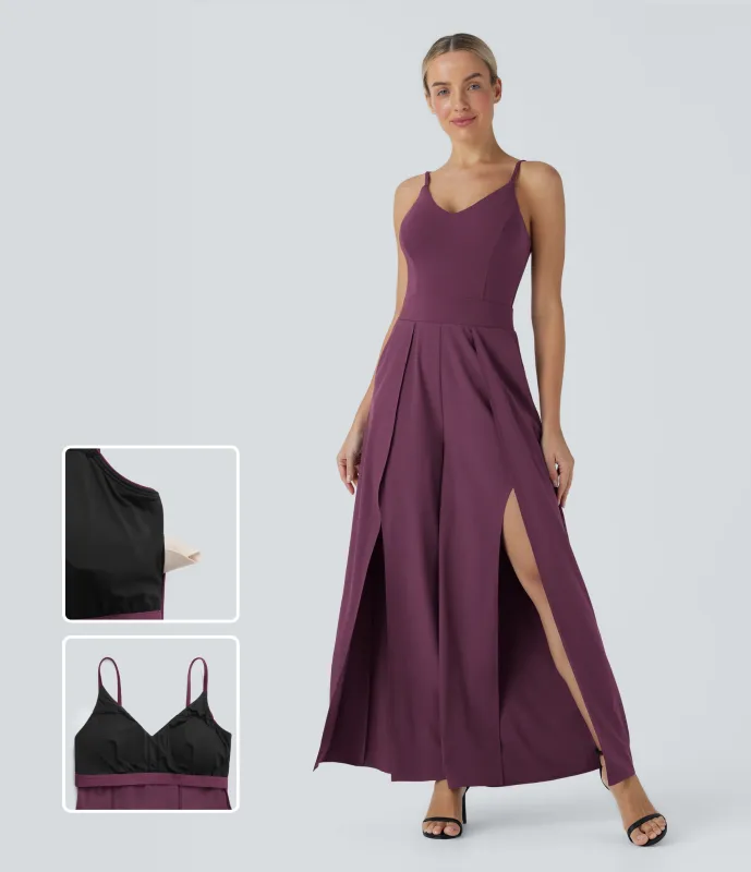 Halara Mono ancho casual Breezeful™ de secado rápido y espalda descubierta con bolsillos laterales - Amaranth - XS(regular) made by Halara