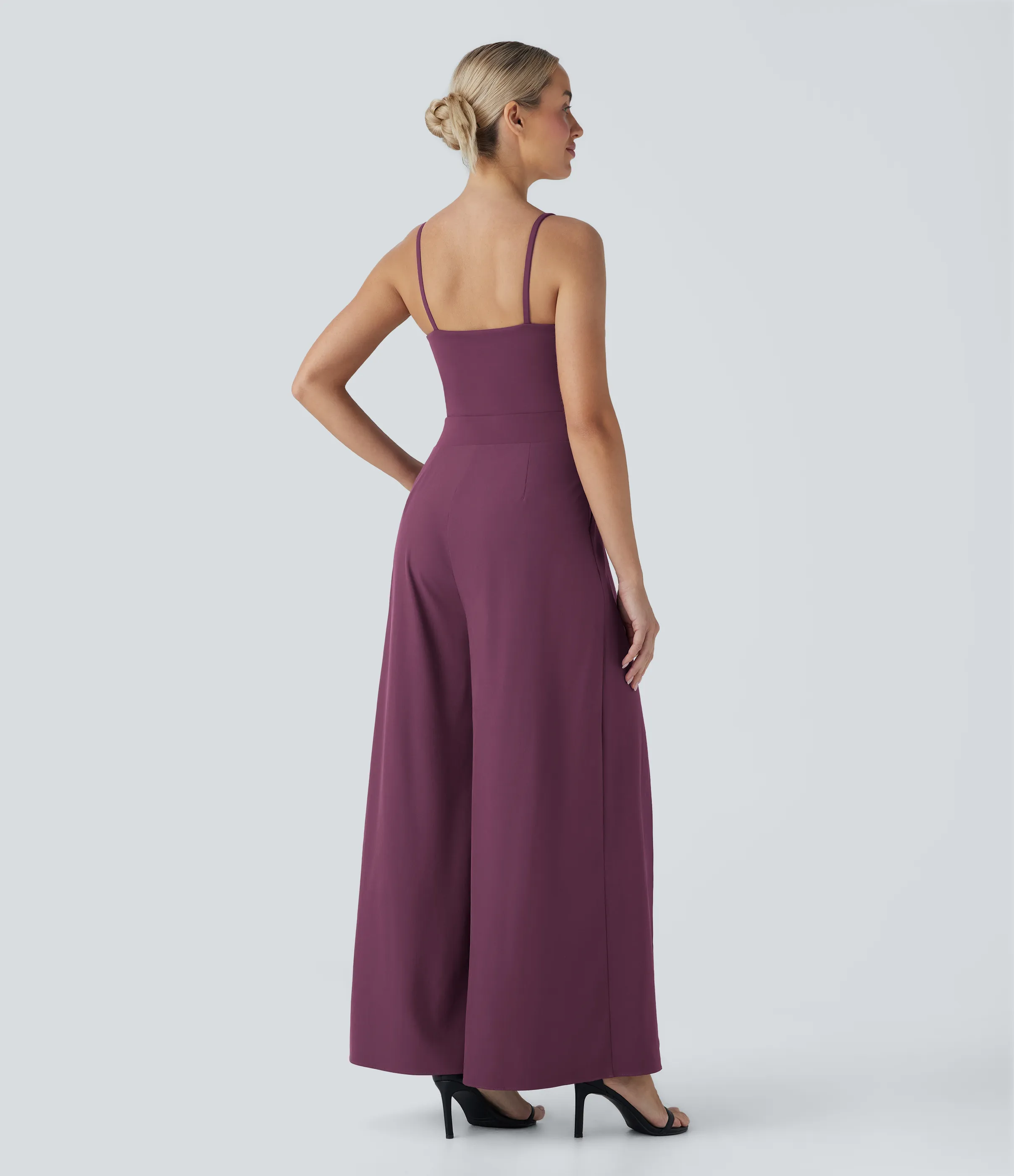 Halara Mono ancho casual Breezeful™ de secado rápido y espalda descubierta con bolsillos laterales - Amaranth - XS(regular) sold by Halara product image thumbnail 3