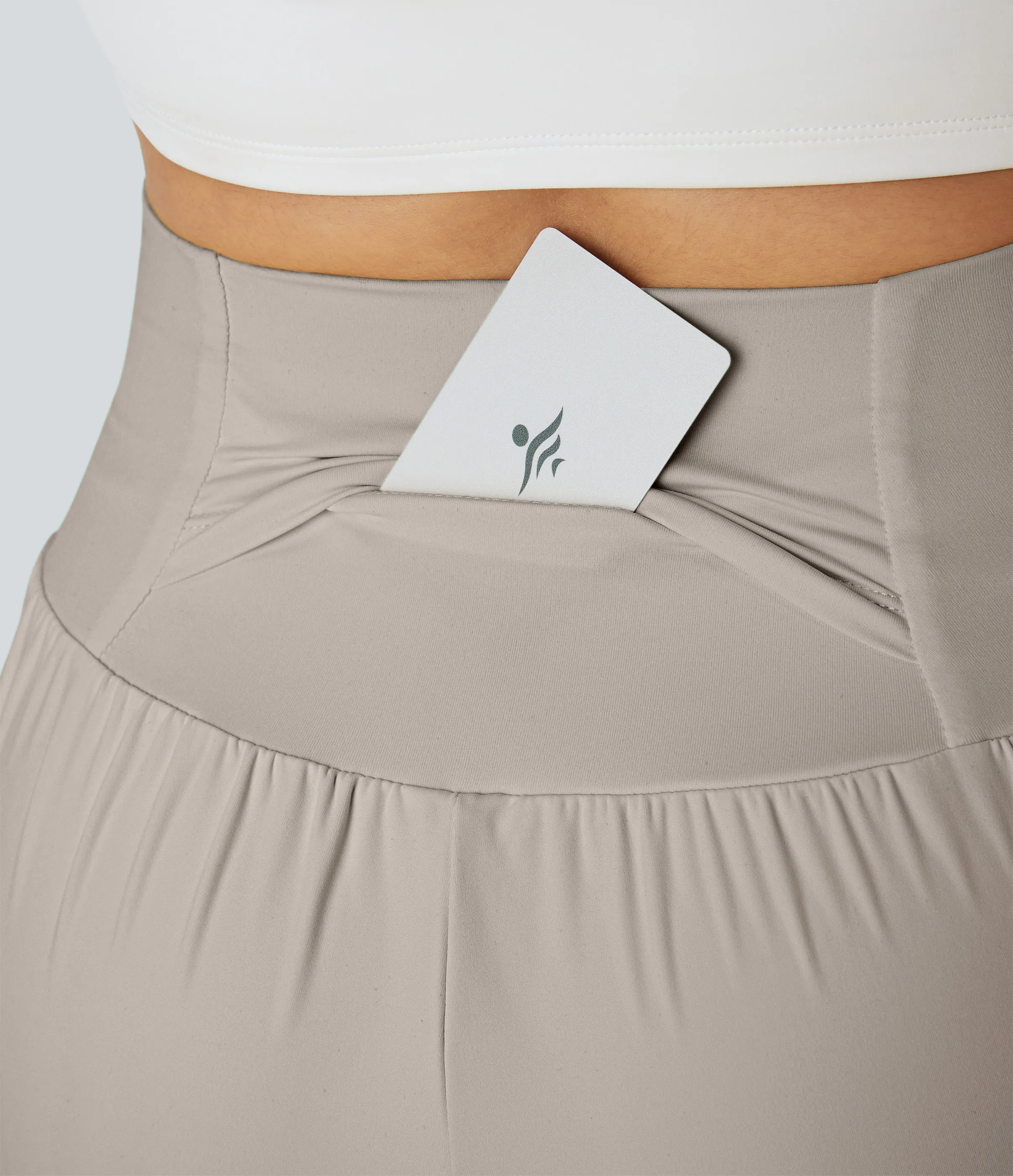 Halara Pantalón corto yoga 2 en 1 bolsillo trasero oculto tiro súper alto bolsillo lateral oculto 12.5cm-más largo - Rainy Day - M(Long) sold by Halara product image thumbnail 5