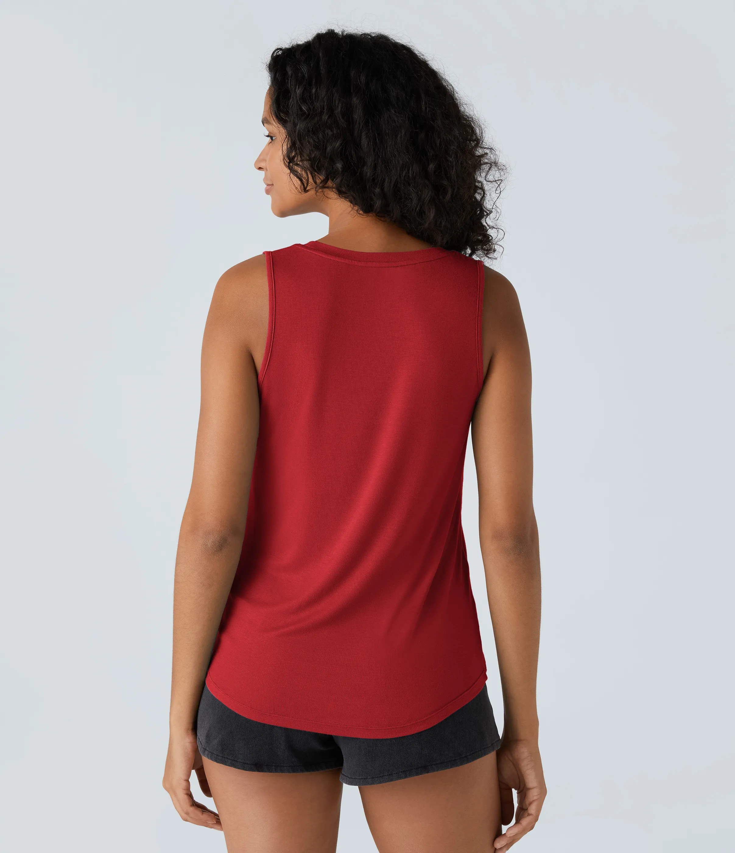 Halara Camiseta sin mangas básica cuello redondo acanalado - Rubicondo - S sold by Halara product image thumbnail 3