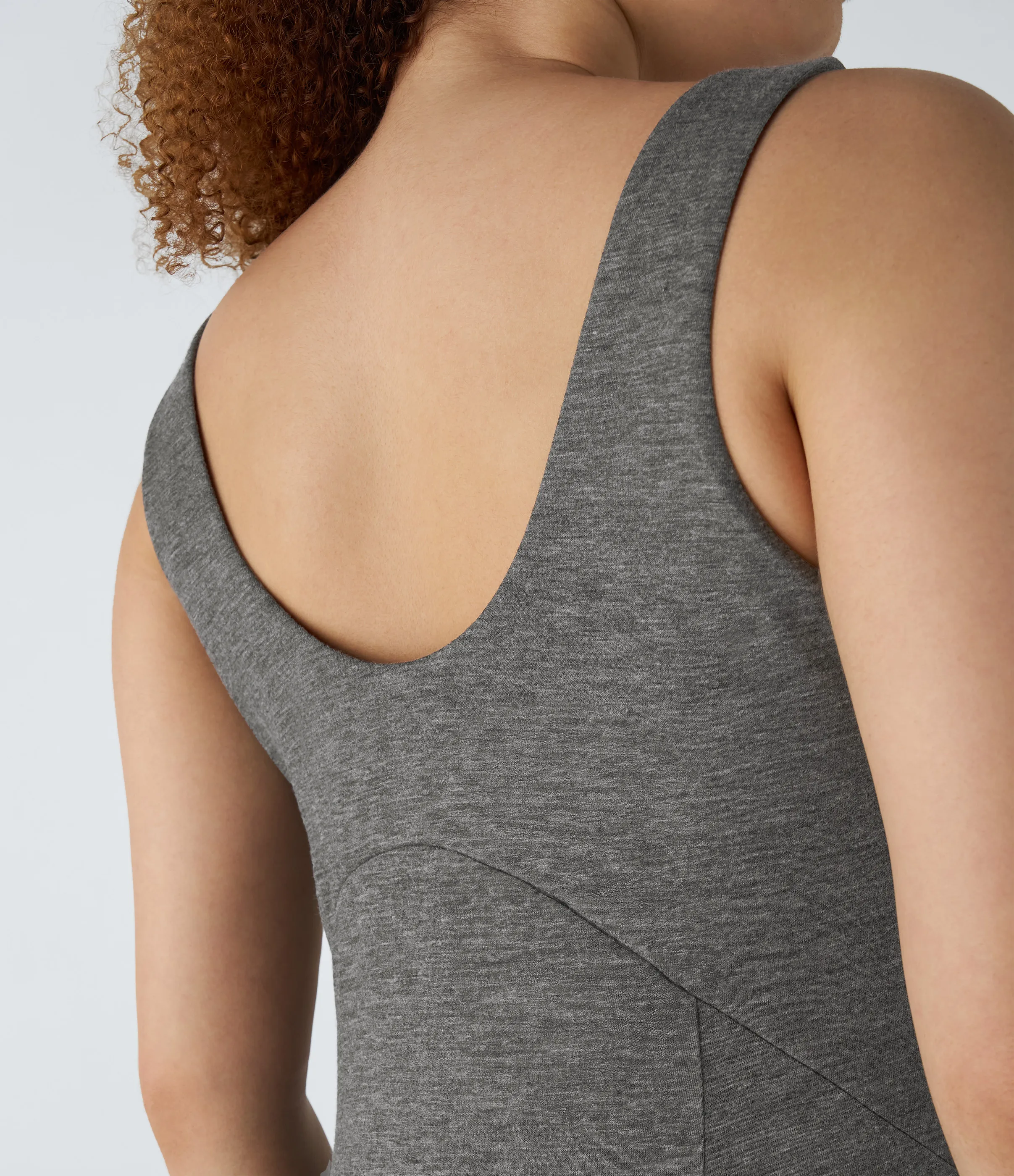 Halara Vestido sin mangas largo fluido dividido sin espalda cuello U - Darl Gray Floral Yarn - S sold by Halara product image thumbnail 5