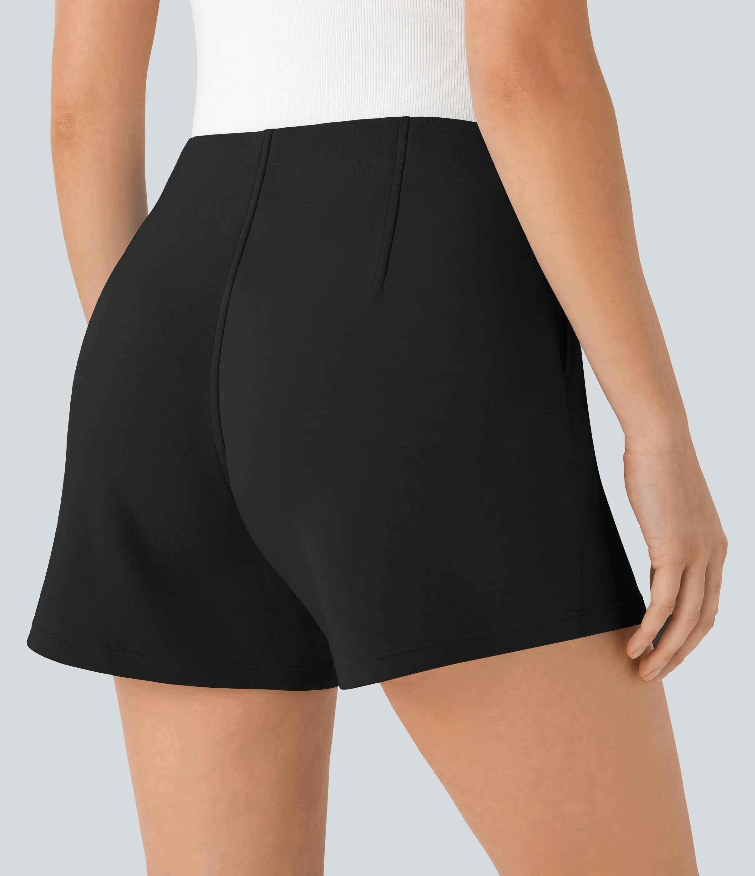 Halara Shorts de oficina de tiro alto con bolsillos laterales - Black - XL sold by Halara product image thumbnail 5