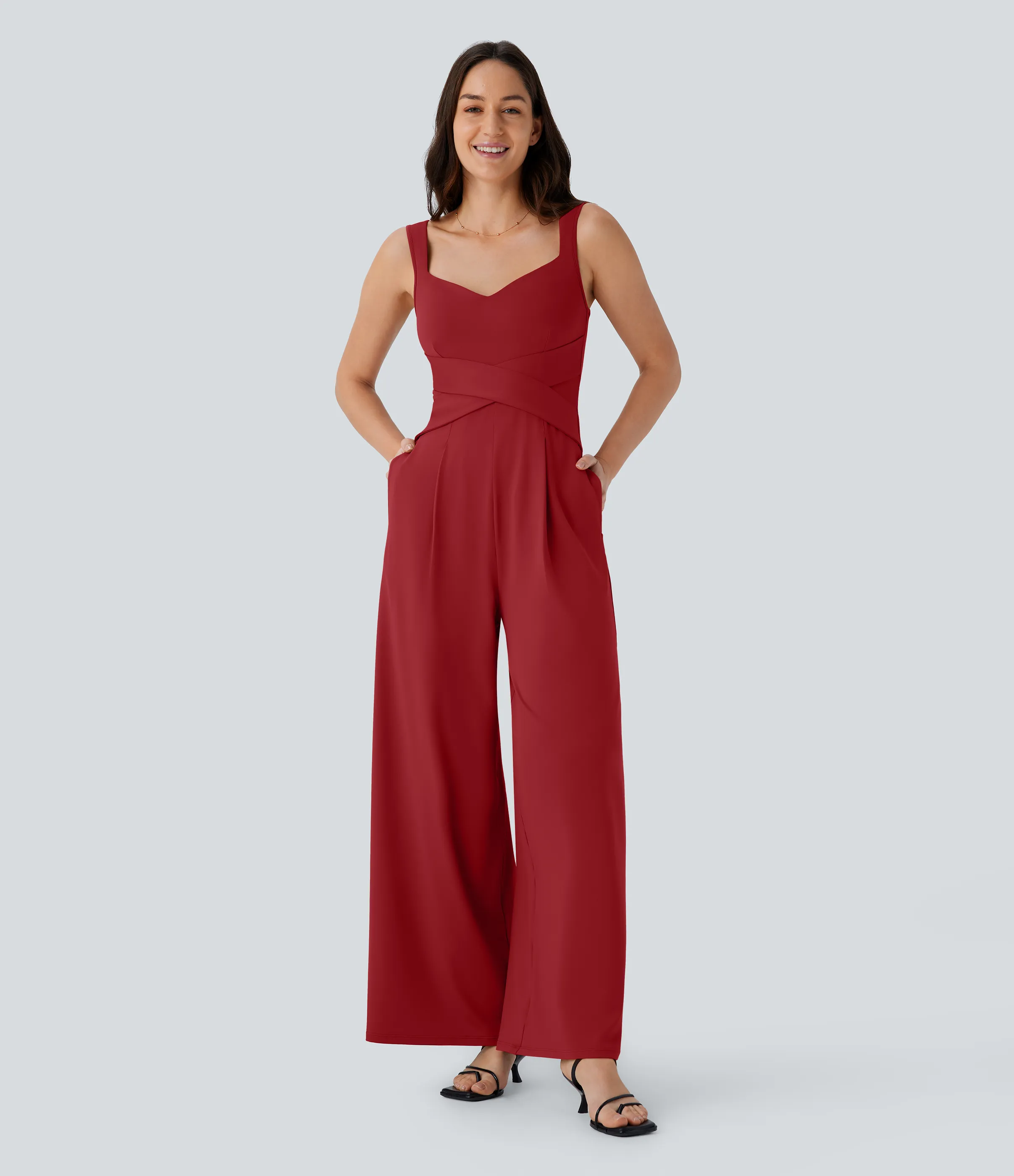 Halara Jumpsuit casual sin mangas con espalda en U y bolsillos - Emboldened - L(regular) sold by Halara