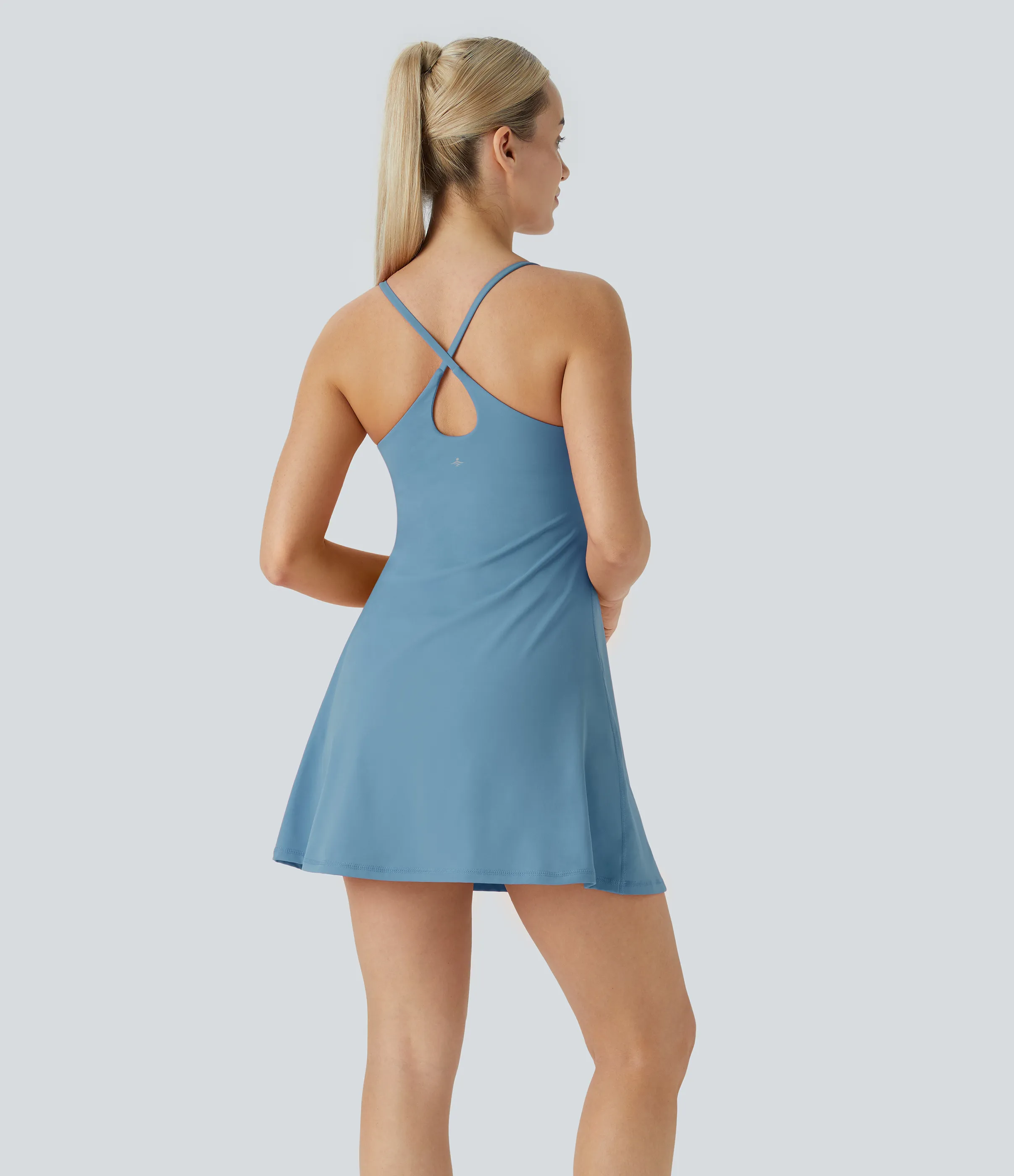 Halara Vestido deportivo SoftlyZero™ Plush afelpado sin espalda en copas D-F - Warm Mid Blue - M sold by Halara product image thumbnail 3