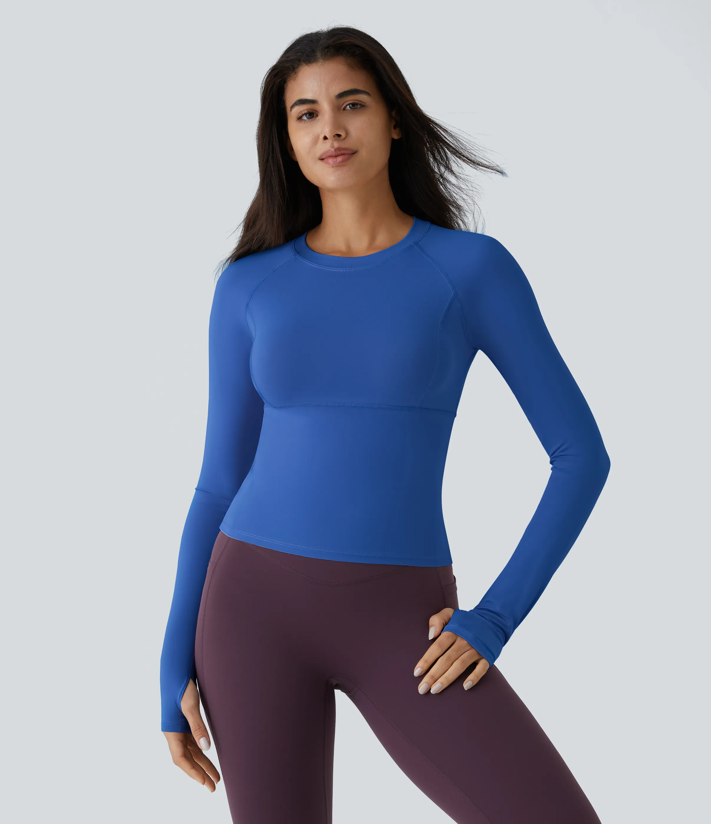 Halara Top deportivo yoga abertura pulgar - Nebulas Blue - XS(Long) sold by Halara product image thumbnail 3