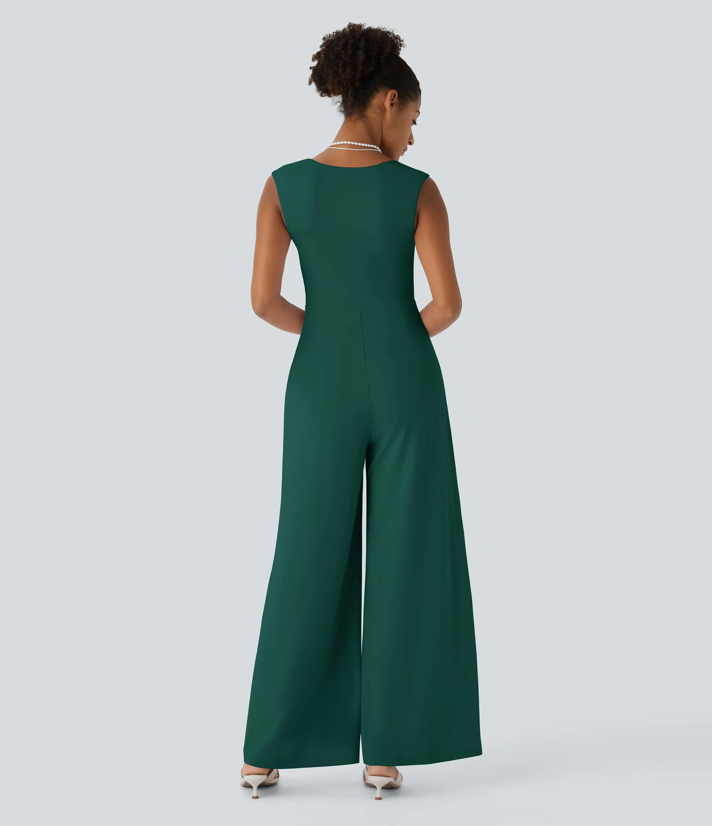 Halara Mono sin mangas cuello cuadrado dama honor invitada boda - Rain Forest - S(petite) sold by Halara product image thumbnail 3