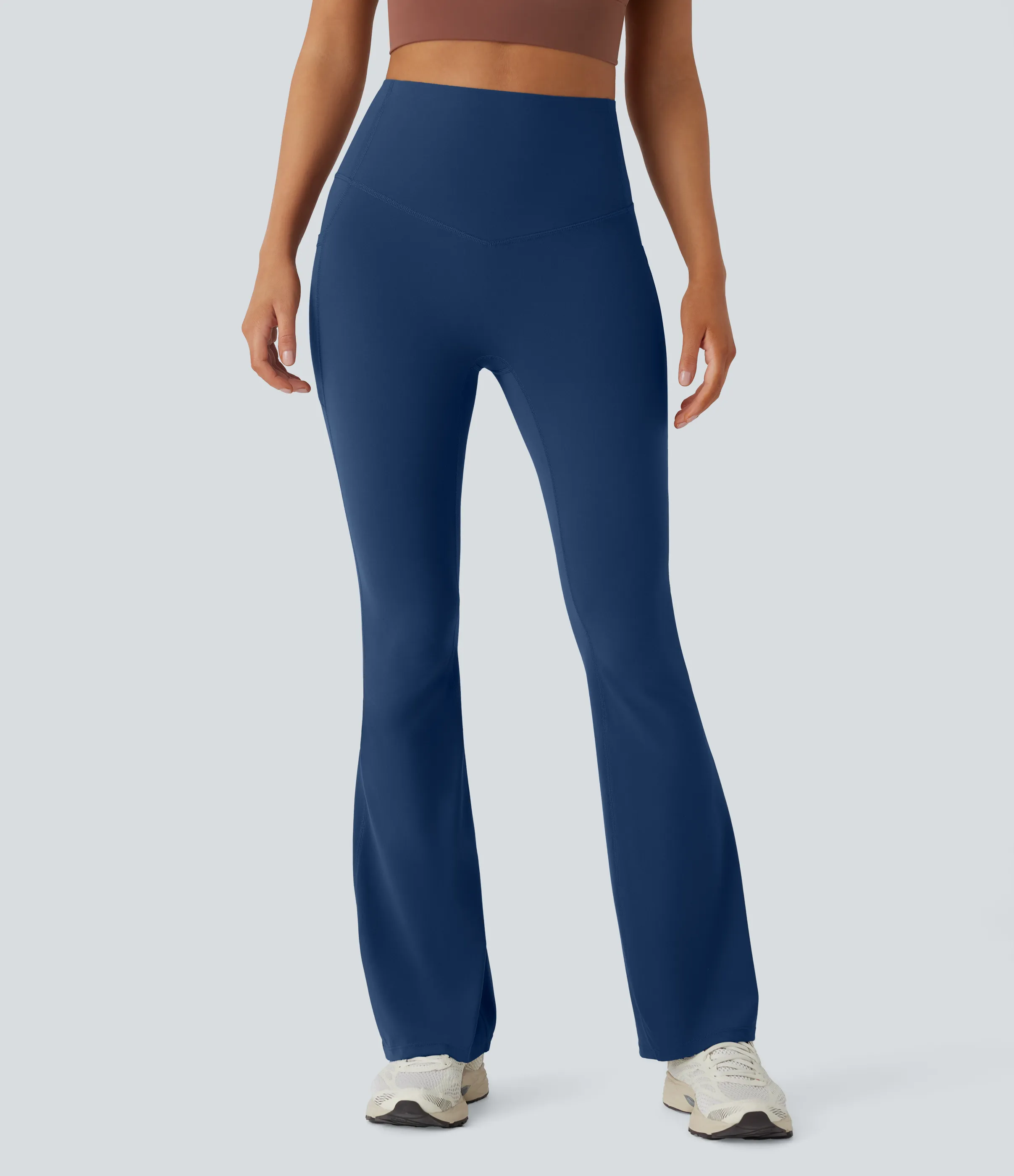 Halara Leggings SoCinched UltraSculpt yoga Bootcut tiro alto control abdomen bolsillo lateral moldeador - Navy Peony - L(regular) sold by Halara product image thumbnail 4