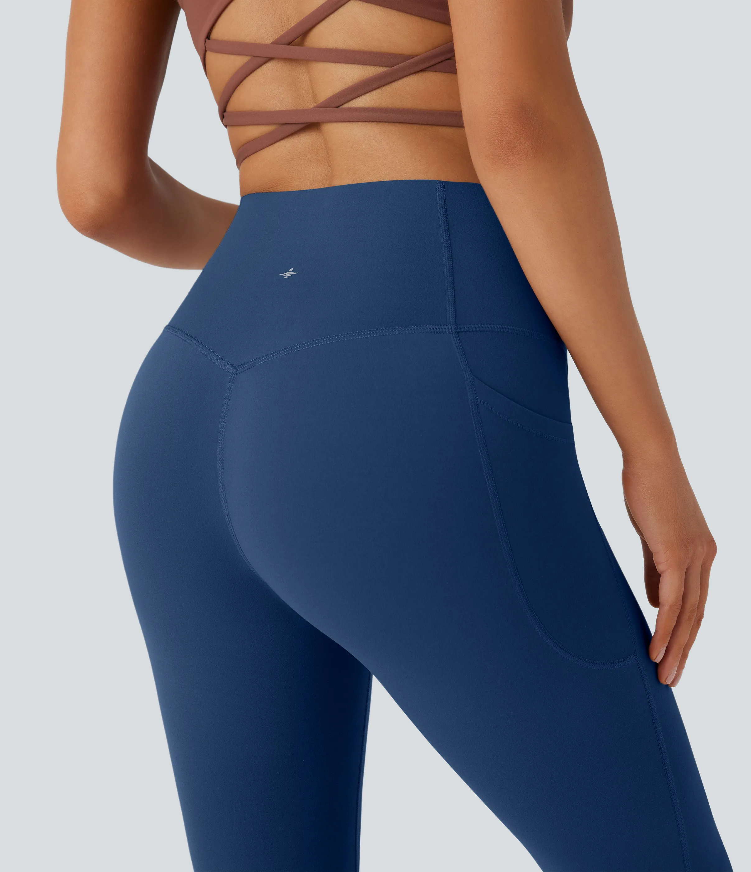 Halara Leggings SoCinched UltraSculpt yoga Bootcut tiro alto control abdomen bolsillo lateral moldeador - Navy Peony - L(regular) sold by Halara product image thumbnail 5