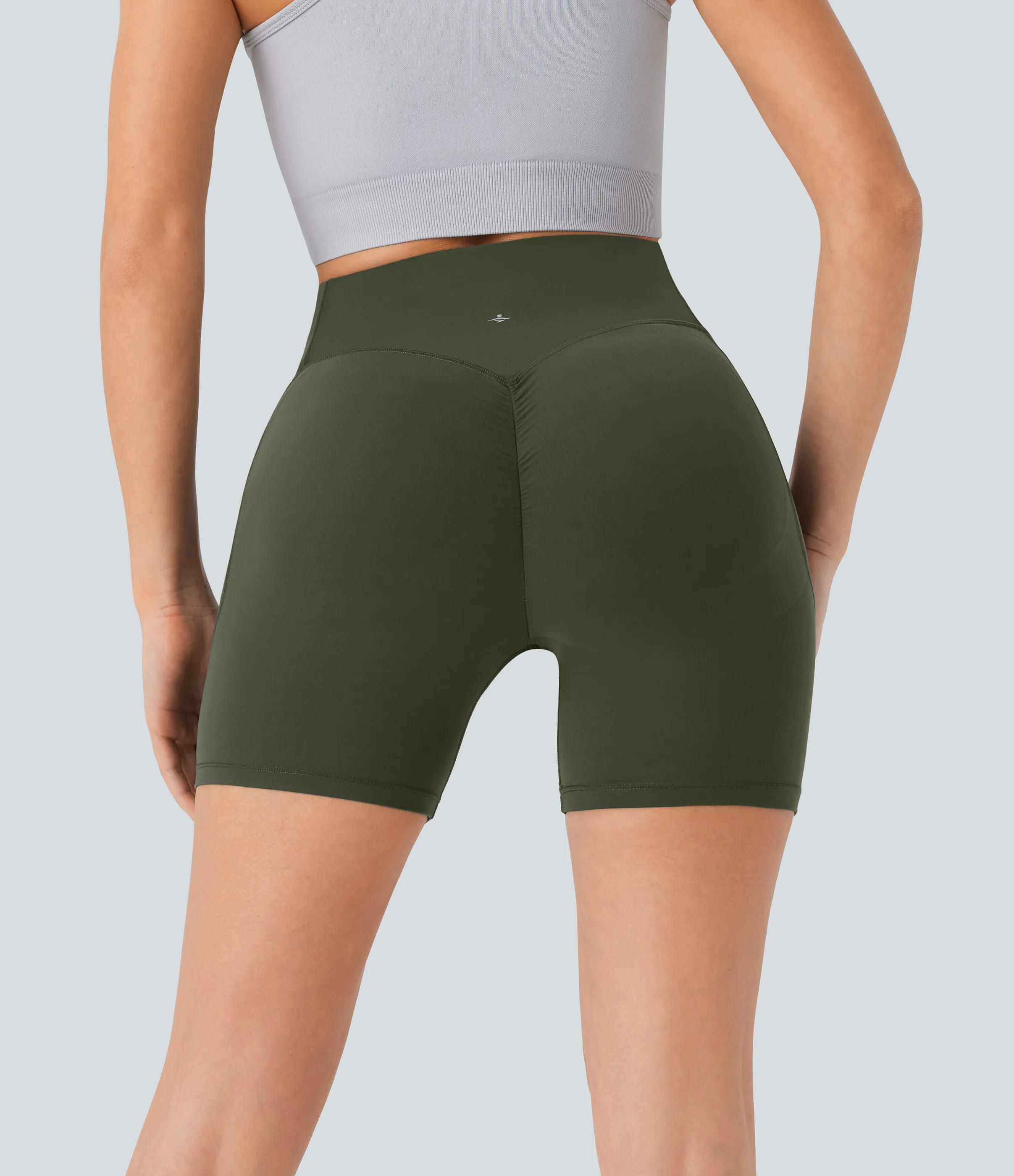 Halara Pantalón corto SoCinched UltraSculpt ciclista tiro alto realce glúteo bolsillo lateral entrenamiento 12.5cm - Deep Woodland Green - L sold by Halara product image thumbnail 3
