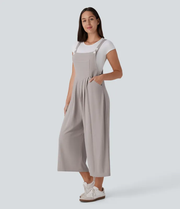 Halara Overol capri múltiple bolsillo botón correa ajustable - Mink Ash - XL(regular) made by Halara