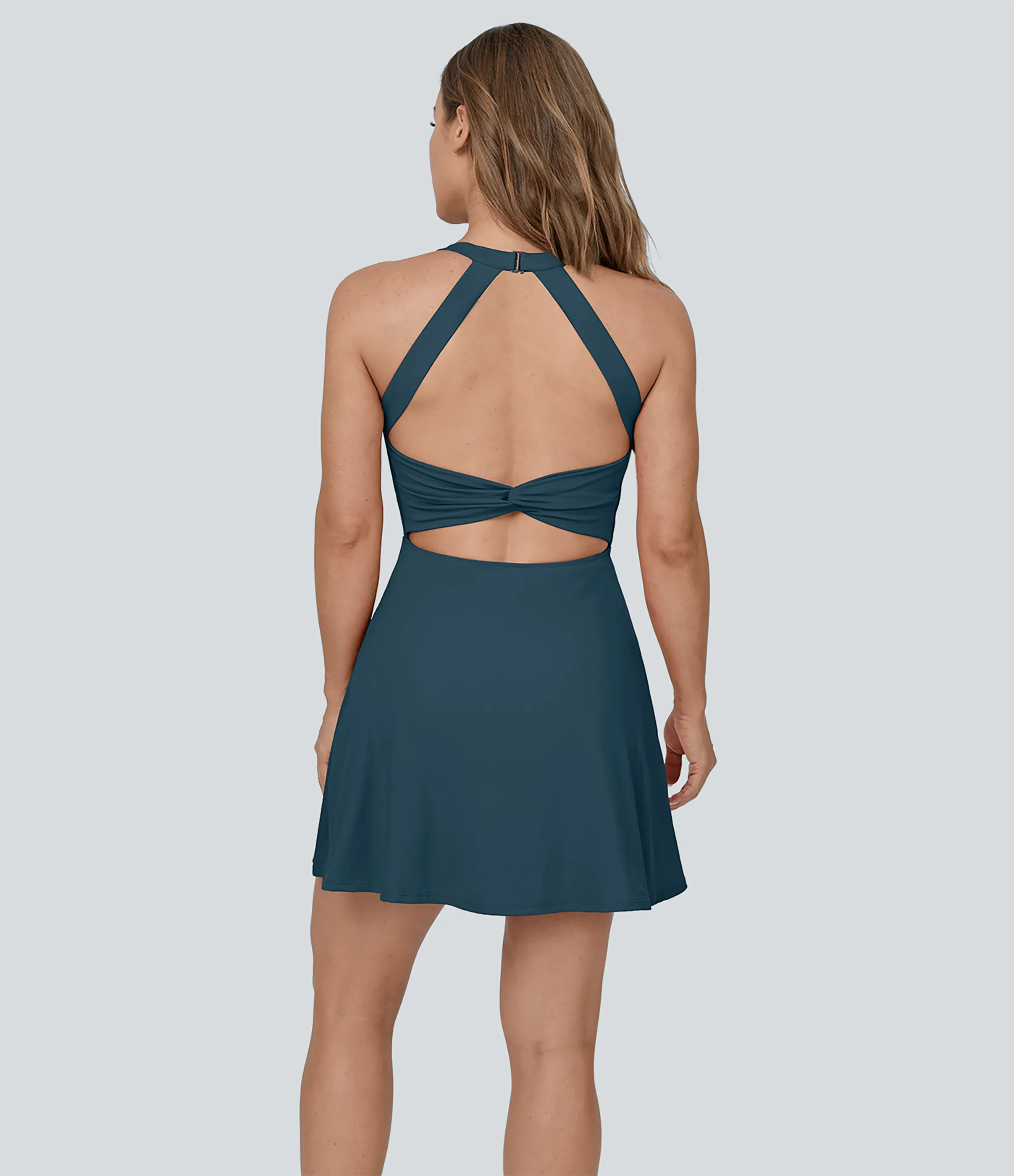 Halara Vestido mini de baile acampanado en copas D-F - Majolica Blue - L sold by Halara product image thumbnail 3