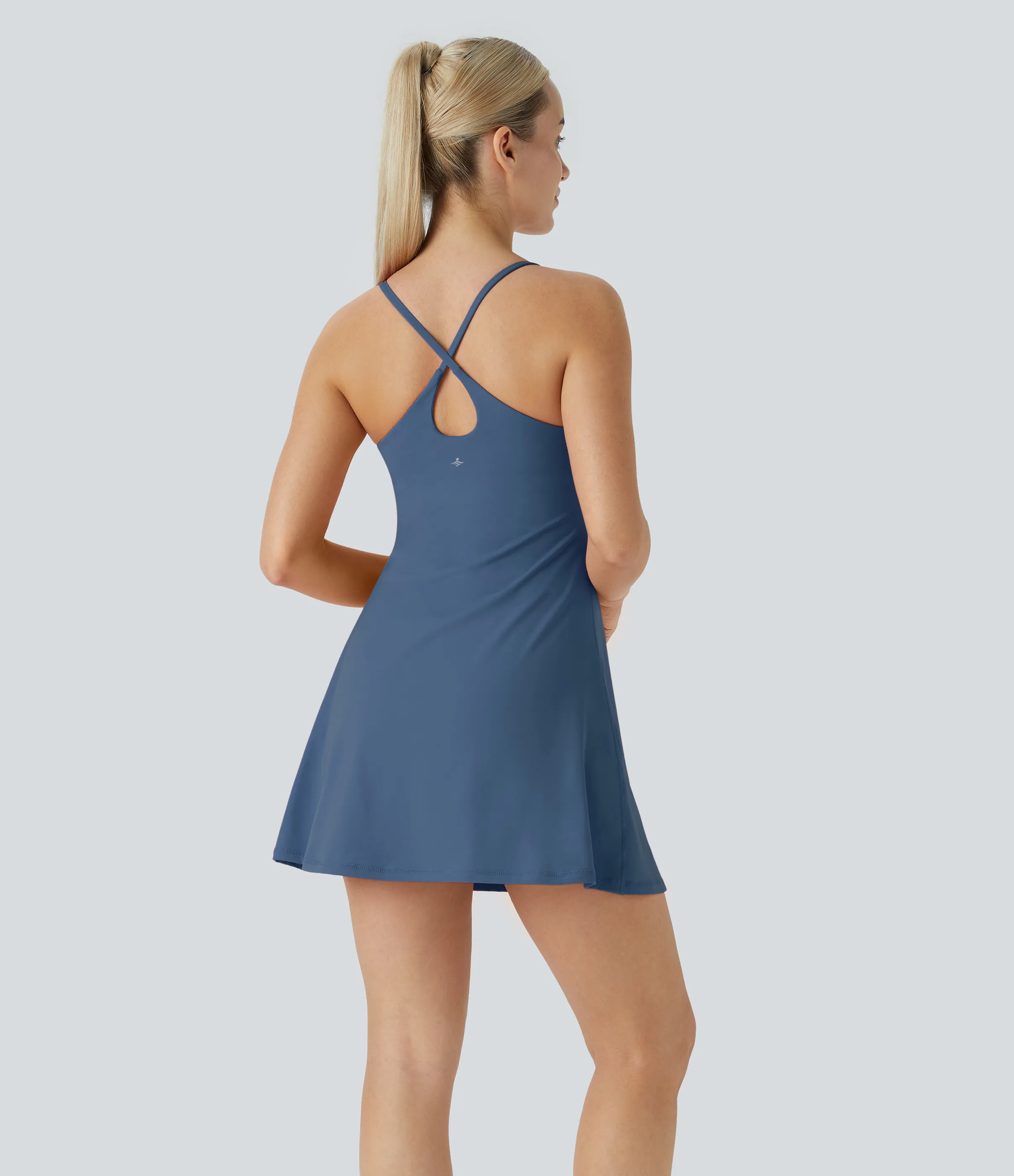 Halara Vestido deportivo SoftlyZero™ Plush afelpado sin espalda en copas D-F - Dark Turquoise - XS sold by Halara product image thumbnail 3