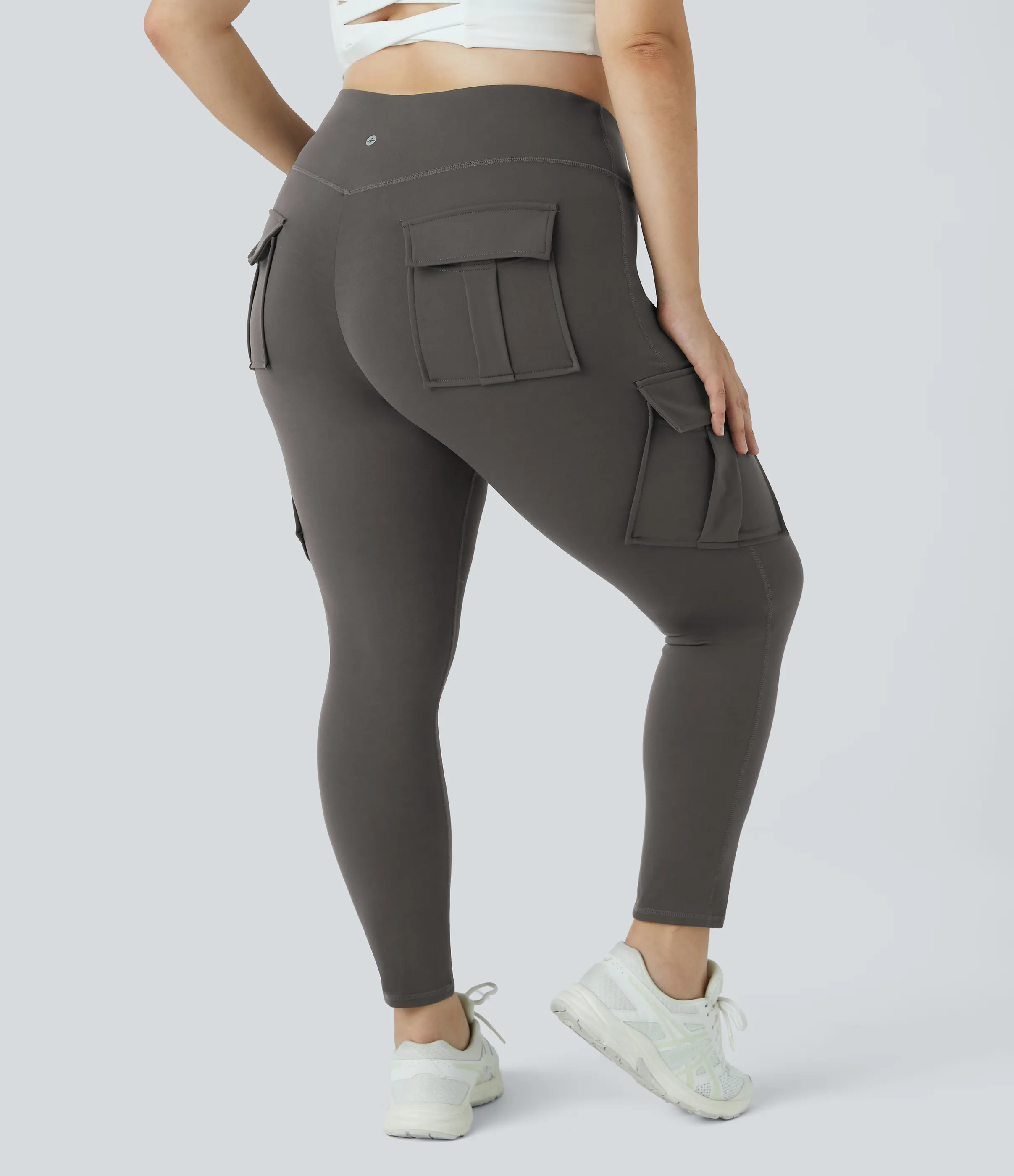 Halara Leggings yoga ajustado bolsillo cargo tiro alto talla grande 7/8 - Deep Red Grey - 3X sold by Halara product image thumbnail 2