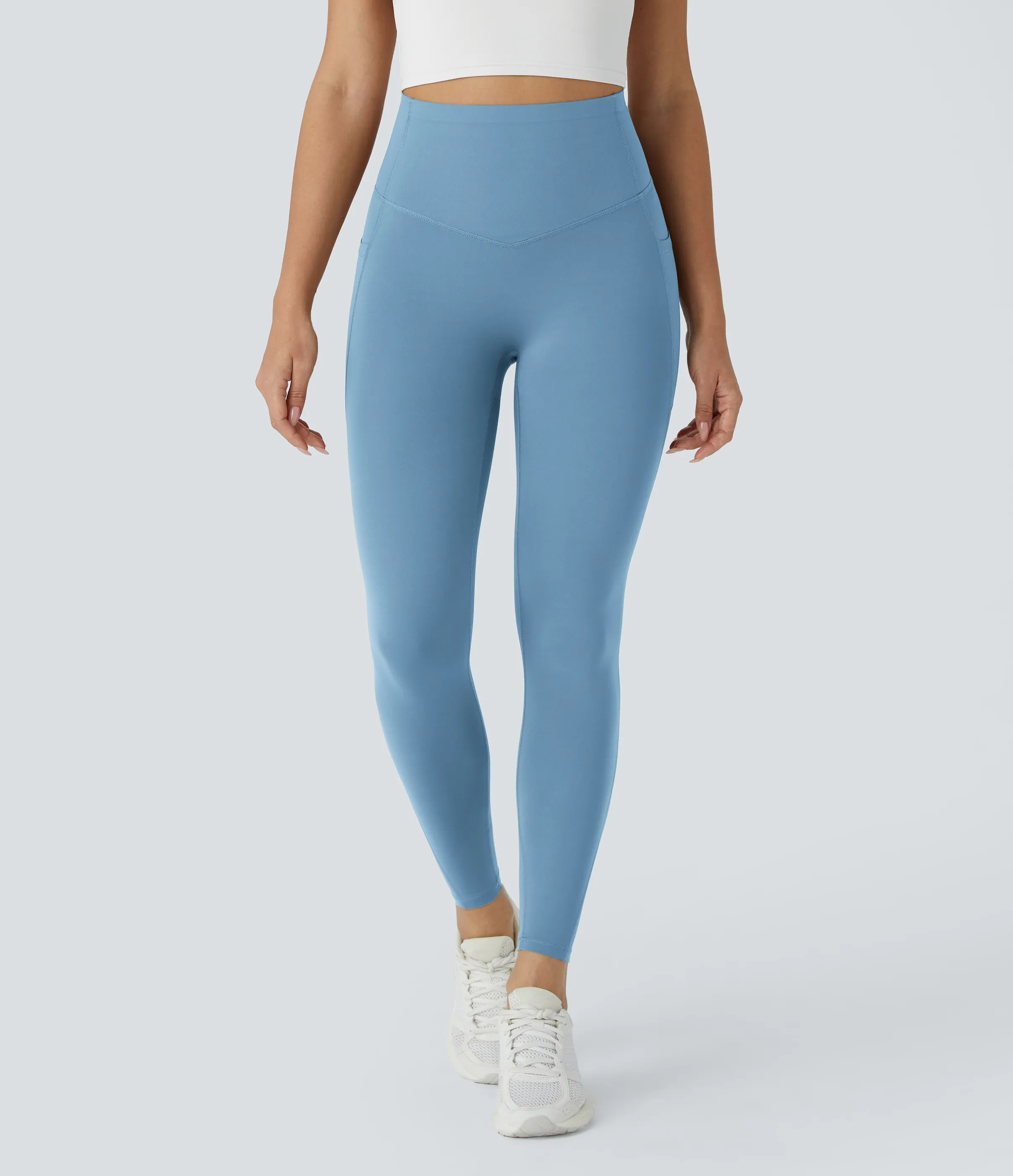 Halara Leggings SoCinched UltraSculpt tiro alto realce glúteos control abdomen bolsillo lateral moldeador - Whale Blue - XS(full_length) sold by Halara product image thumbnail 3