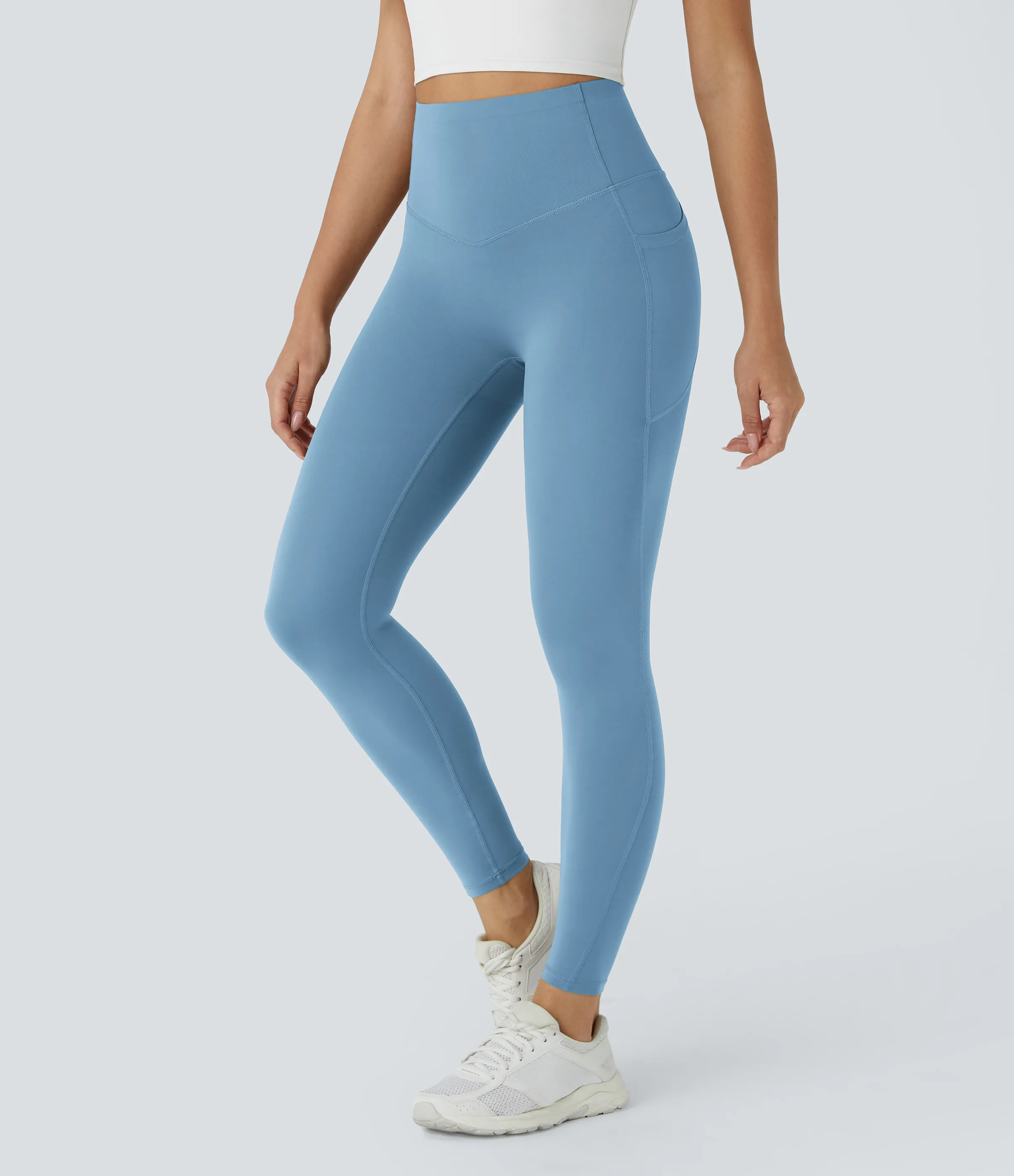 Halara Leggings SoCinched UltraSculpt tiro alto realce glúteos control abdomen bolsillo lateral moldeador - Whale Blue - XS(full_length) sold by Halara product image thumbnail 4