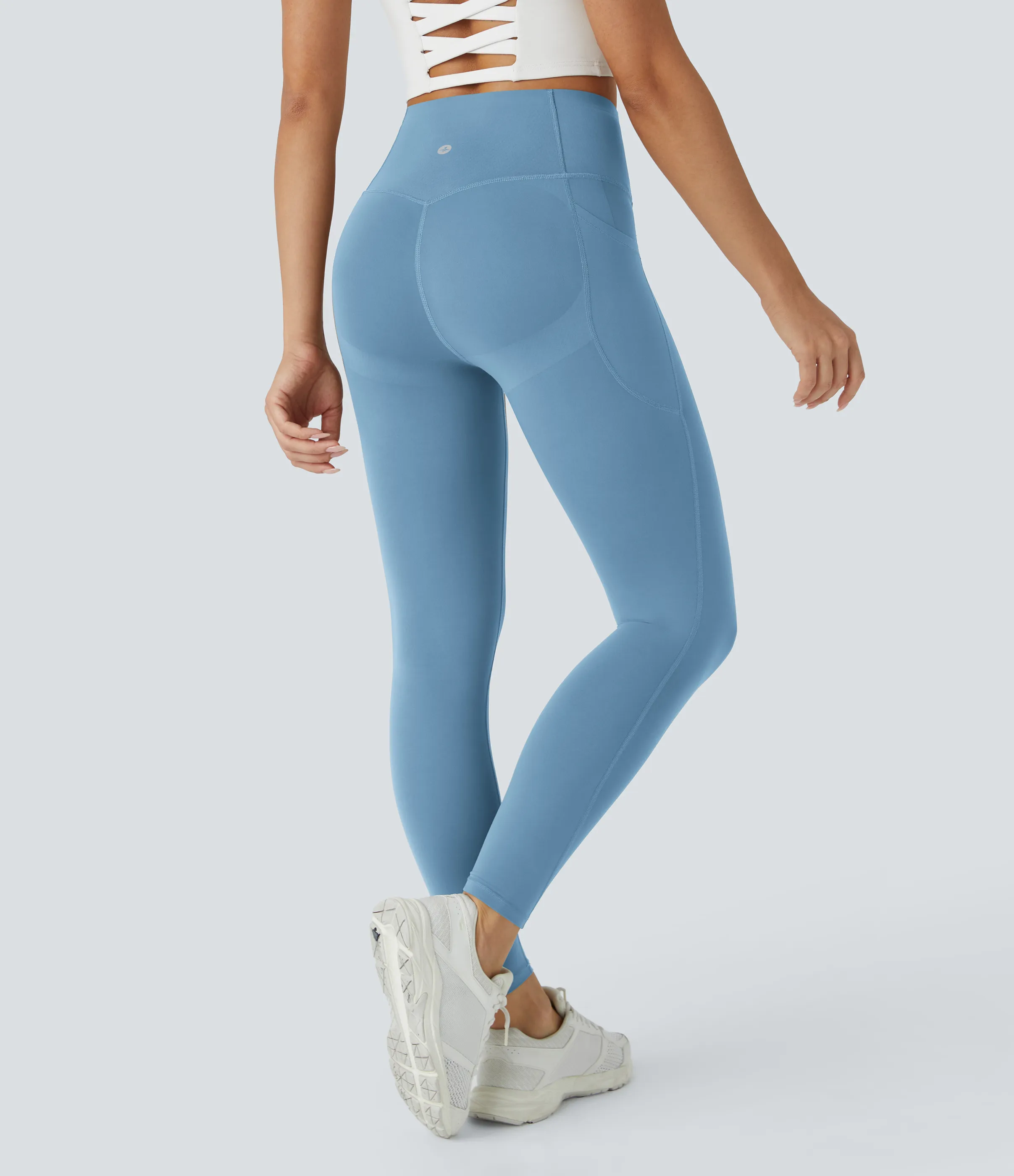 Halara Leggings SoCinched UltraSculpt tiro alto realce glúteos control abdomen bolsillo lateral moldeador - Whale Blue - XS(full_length) sold by Halara product image thumbnail 5