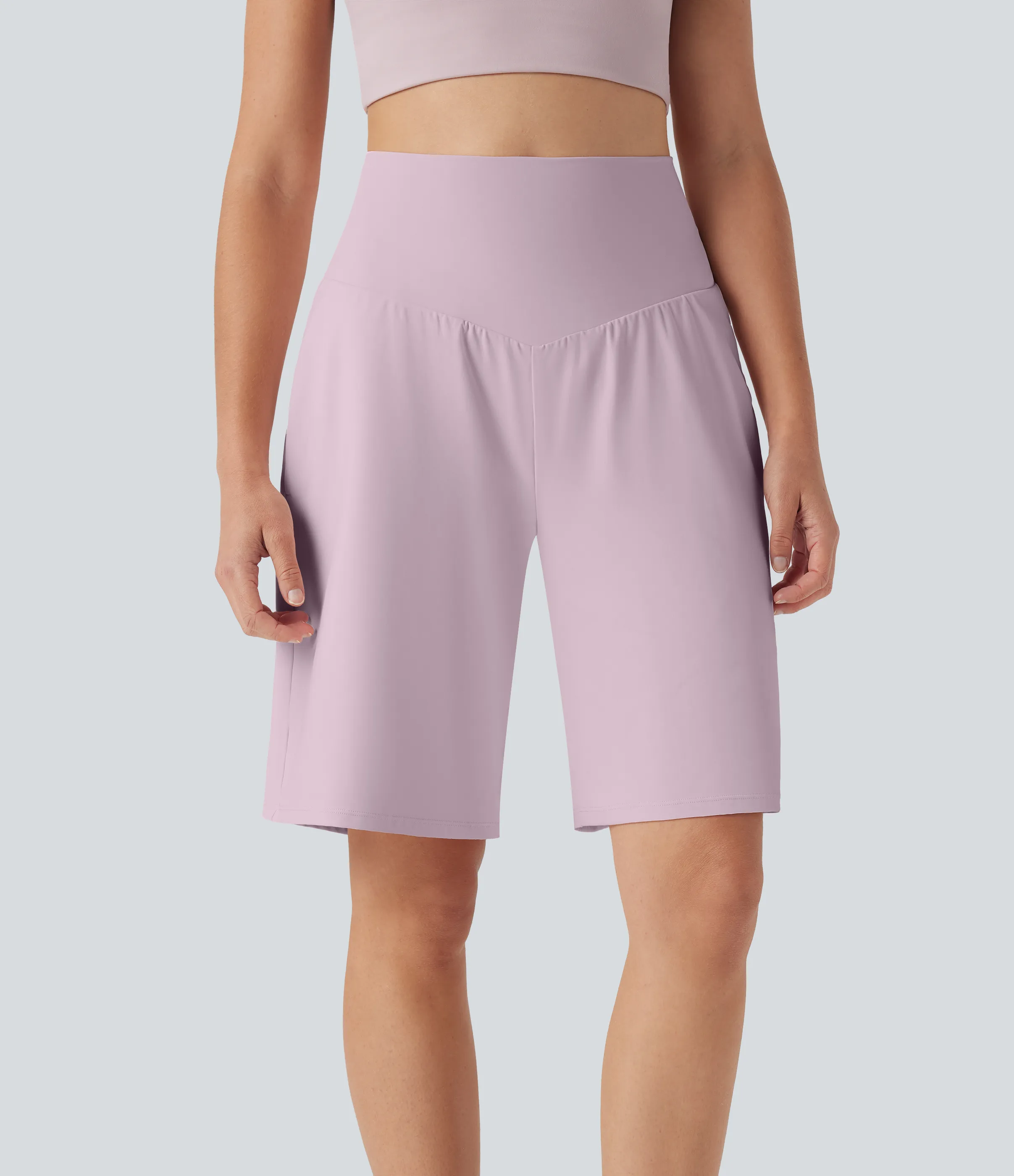 Halara Bermudas Softlyzero™ Airy yoga tiro alto múltiple bolsillo tacto fresco - Pink Purple - L sold by Halara product image thumbnail 2
