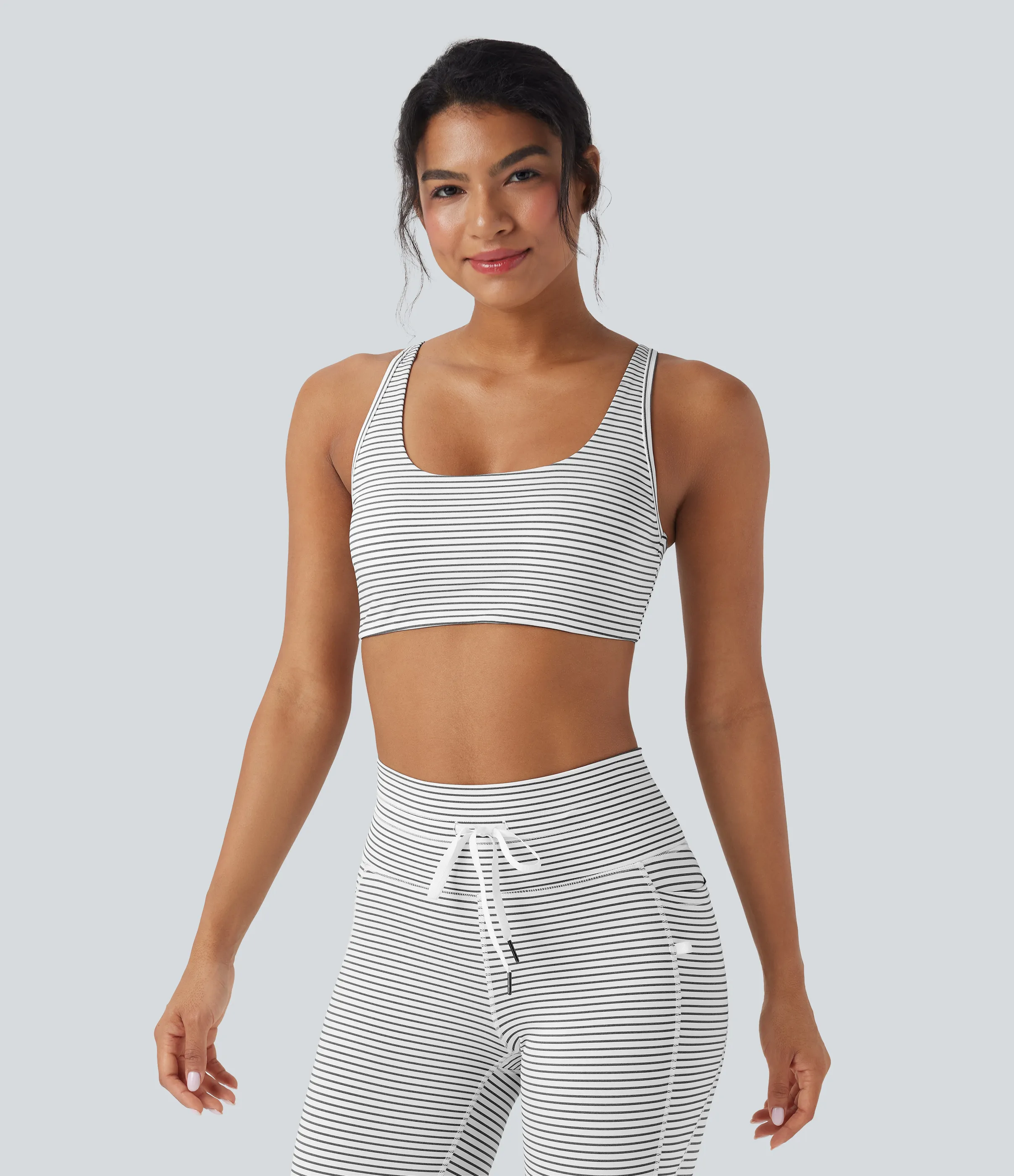 Halara Brasier deportivo de yoga de sujeción baja con escote en U y abertura en copas A-C - Zebra Ripple - S sold by Halara product image thumbnail 3
