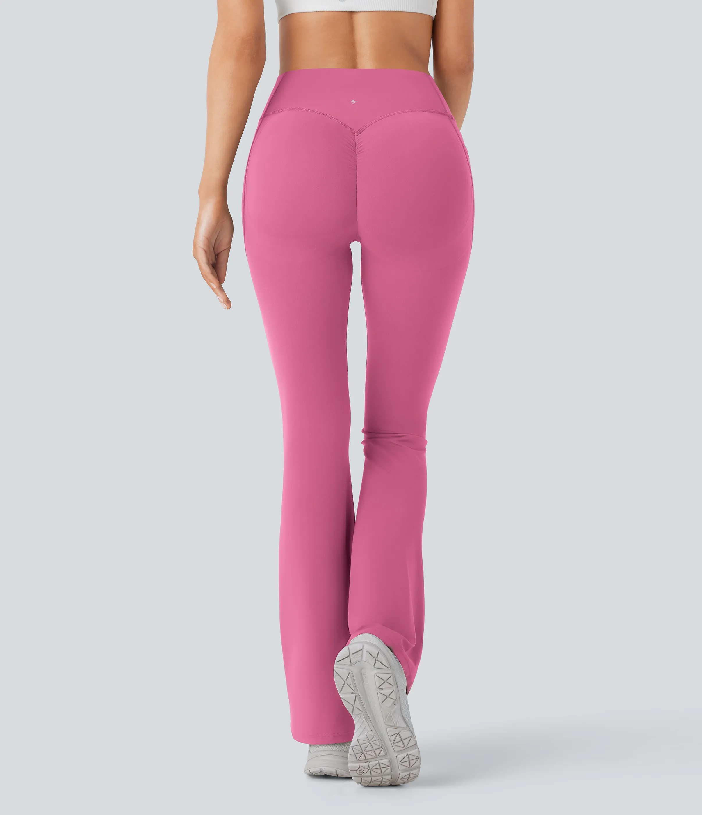 Halara Leggings SoCinched UltraSculpt Bootcut yoga tiro alto realce glúteo bolsillo lateral control abdomen moldeador - Pink Power - XS(tall) sold by Halara product image thumbnail 3