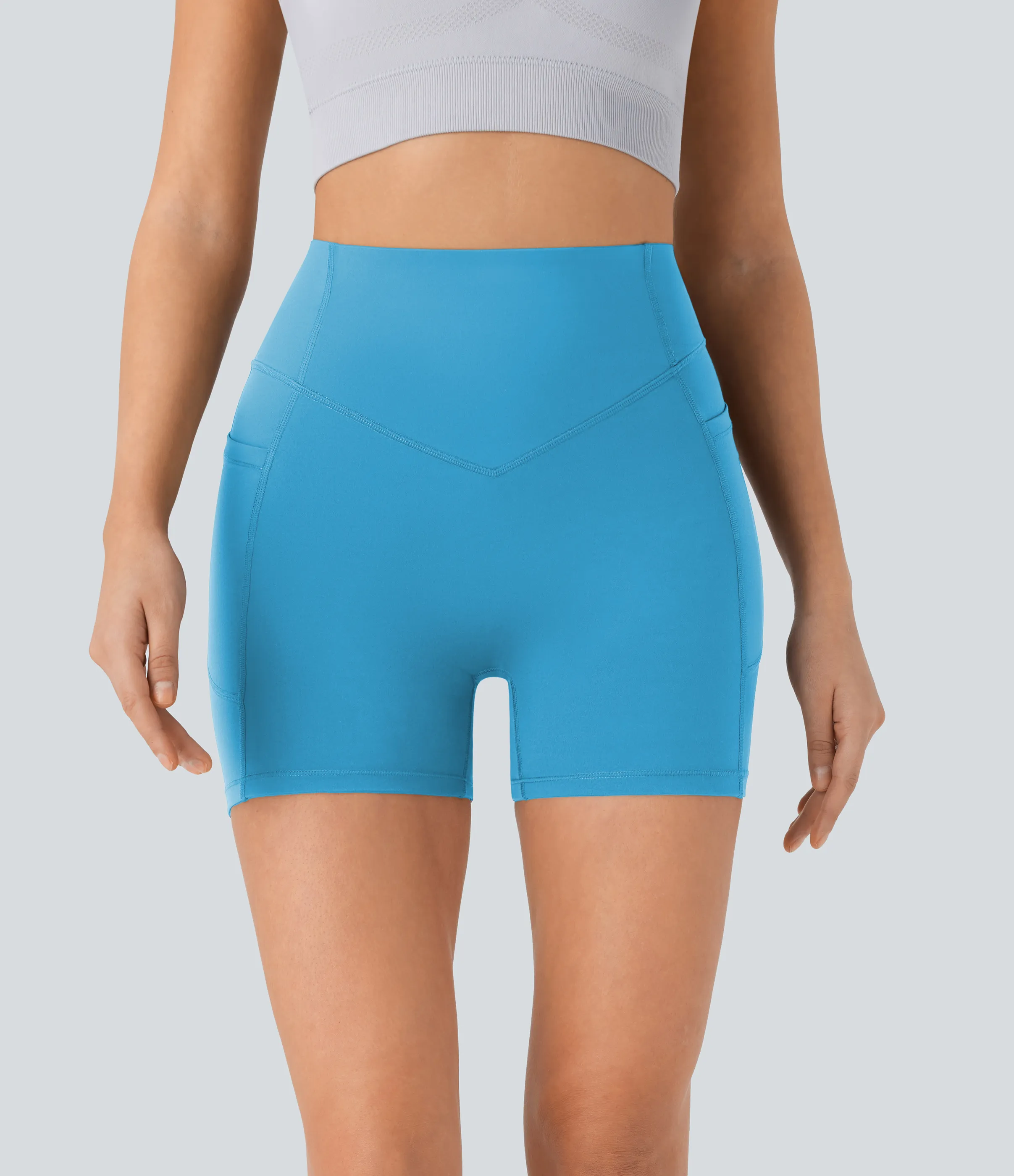 Halara Pantalón corto SoCinched UltraSculpt ciclista tiro alto realce glúteo bolsillo lateral entrenamiento 12.5cm - Swim Cap - XL sold by Halara product image thumbnail 4