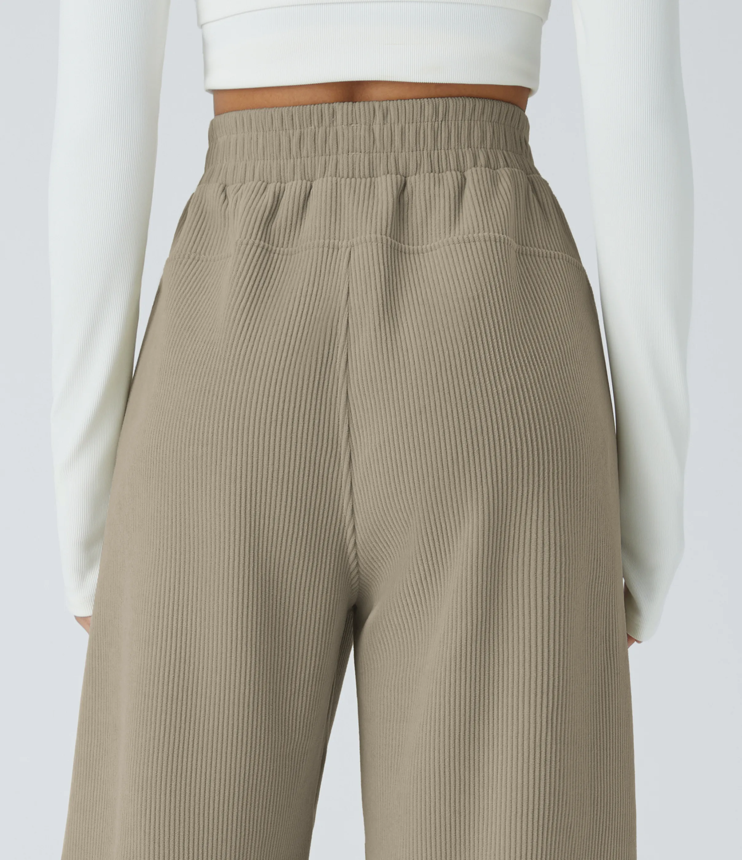 Halara Pantalón pana tiro alto bolsillo lateral pierna recta - Crockery - M(tall) sold by Halara product image thumbnail 5