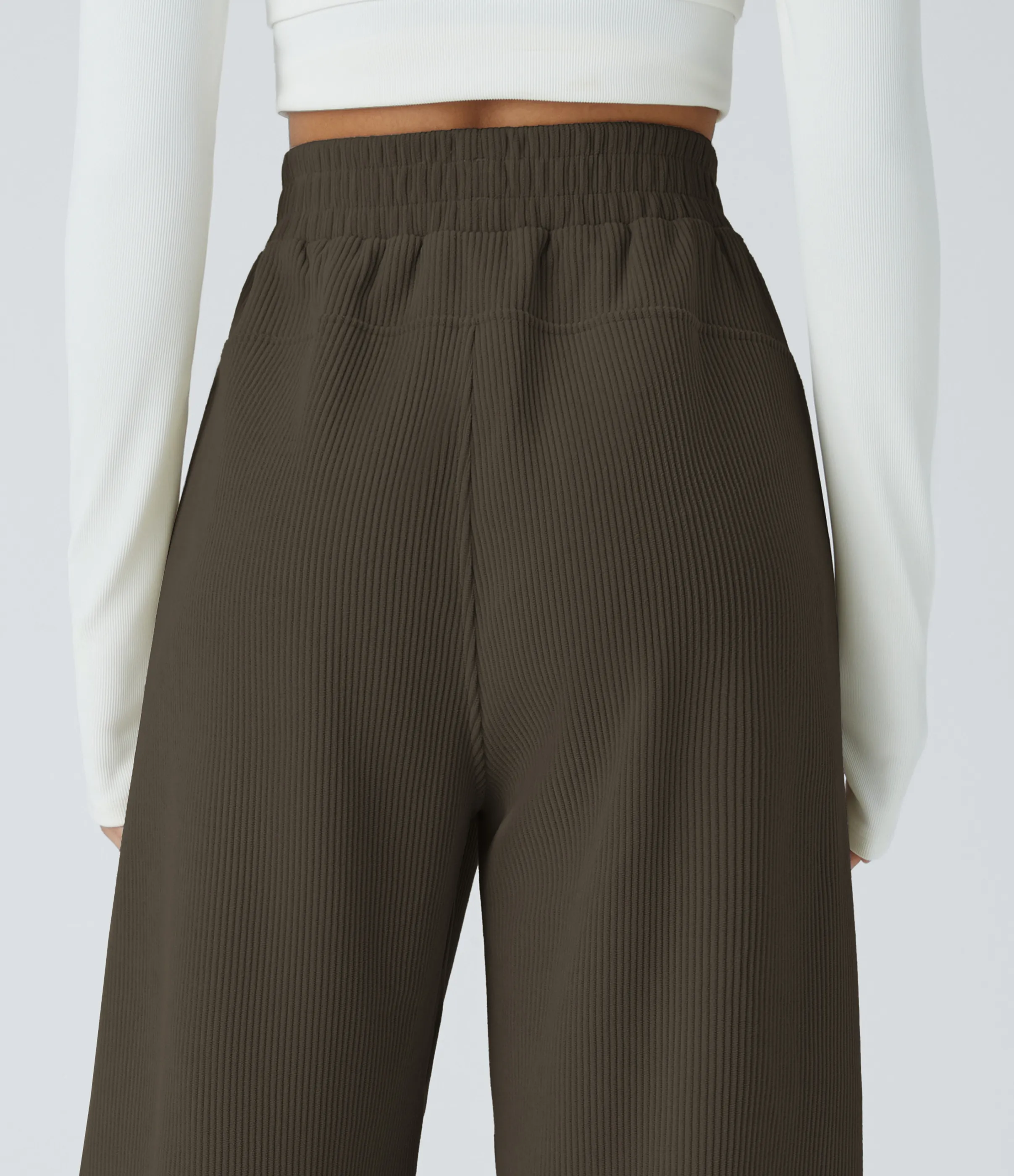 Halara Pantalón pana tiro alto bolsillo lateral pierna recta - Hemp Rope Brown - S(regular) sold by Halara product image thumbnail 5