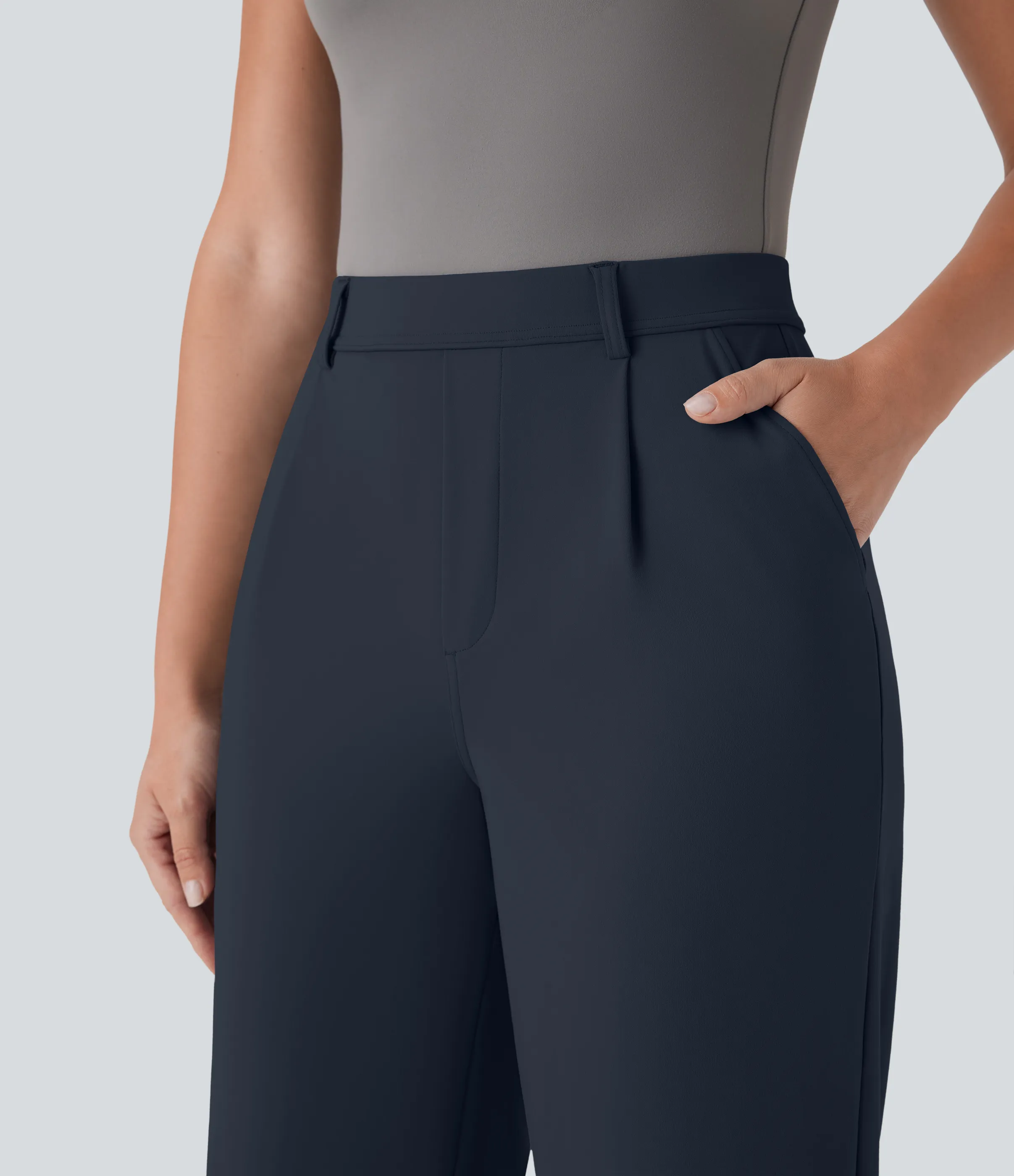 Halara Pantalón oficina capri pierna recta bolsillo lateral tiro alto - Midnight Blue - XL(regular) sold by Halara product image thumbnail 5