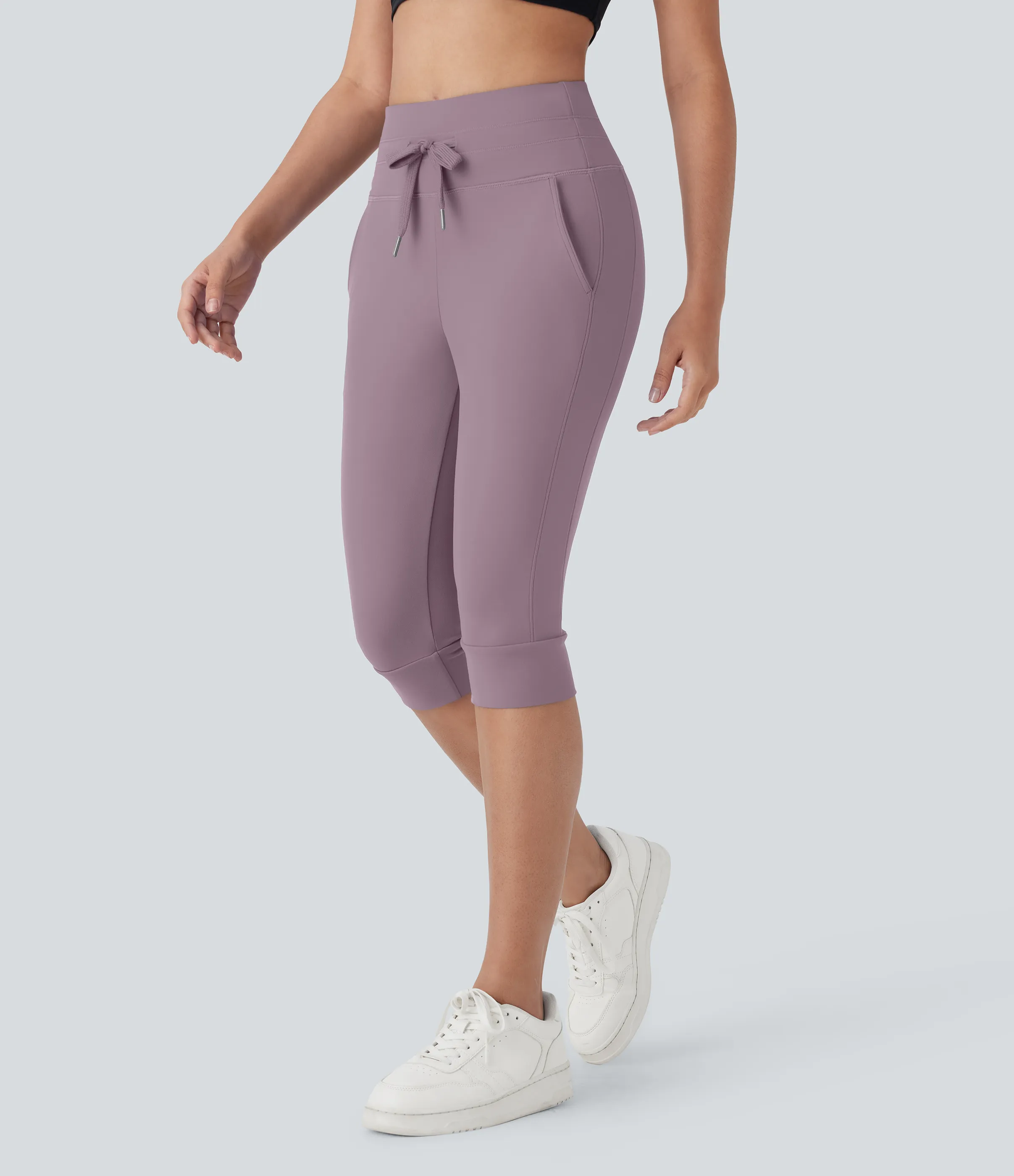 Halara Pantalón Softlyzero™ Plush deportivo yoga pedal bolsillo lateral cordón tiro alto - Mauve - XL(regular) sold by Halara product image thumbnail 4