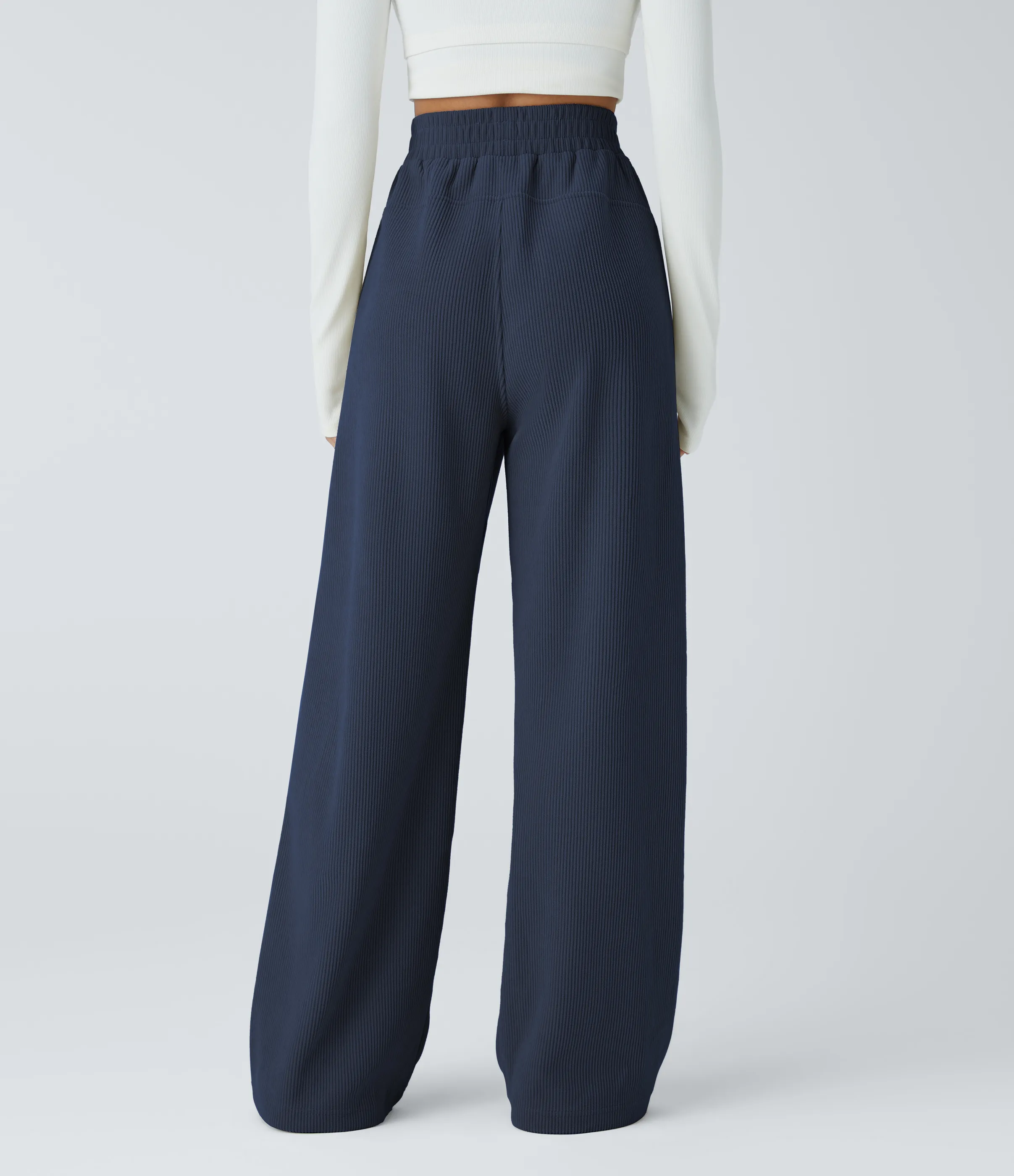 Halara Pantalón pana tiro alto bolsillo lateral pierna recta - Mood Indigo - M(tall) sold by Halara product image thumbnail 3