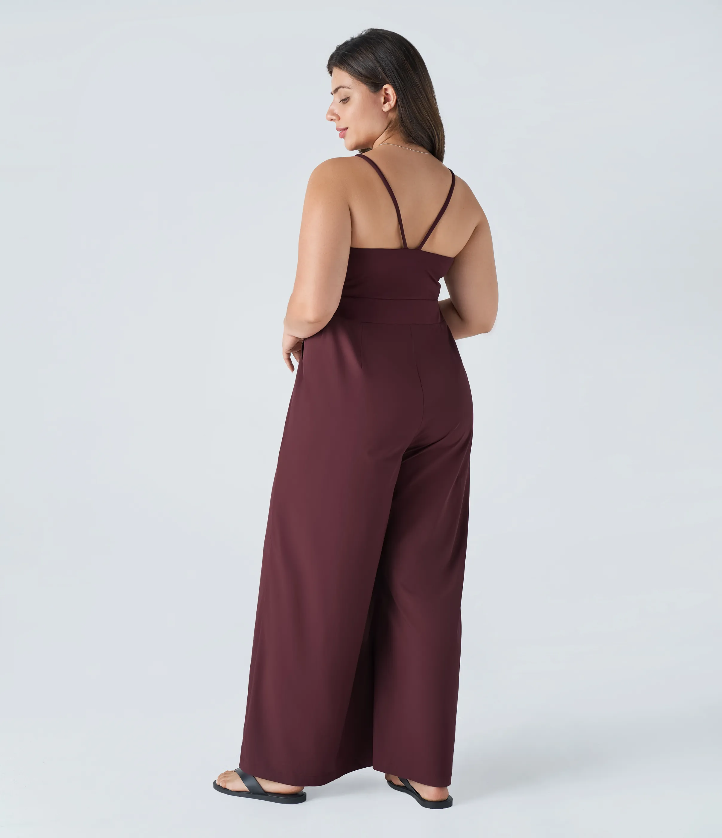 Halara Mono Breezeful™ sin espalda cremallera lateral invisible bolsillo cremallera pierna ancha secado rápido resort talla grande - Amaranth - 2X sold by Halara product image thumbnail 3