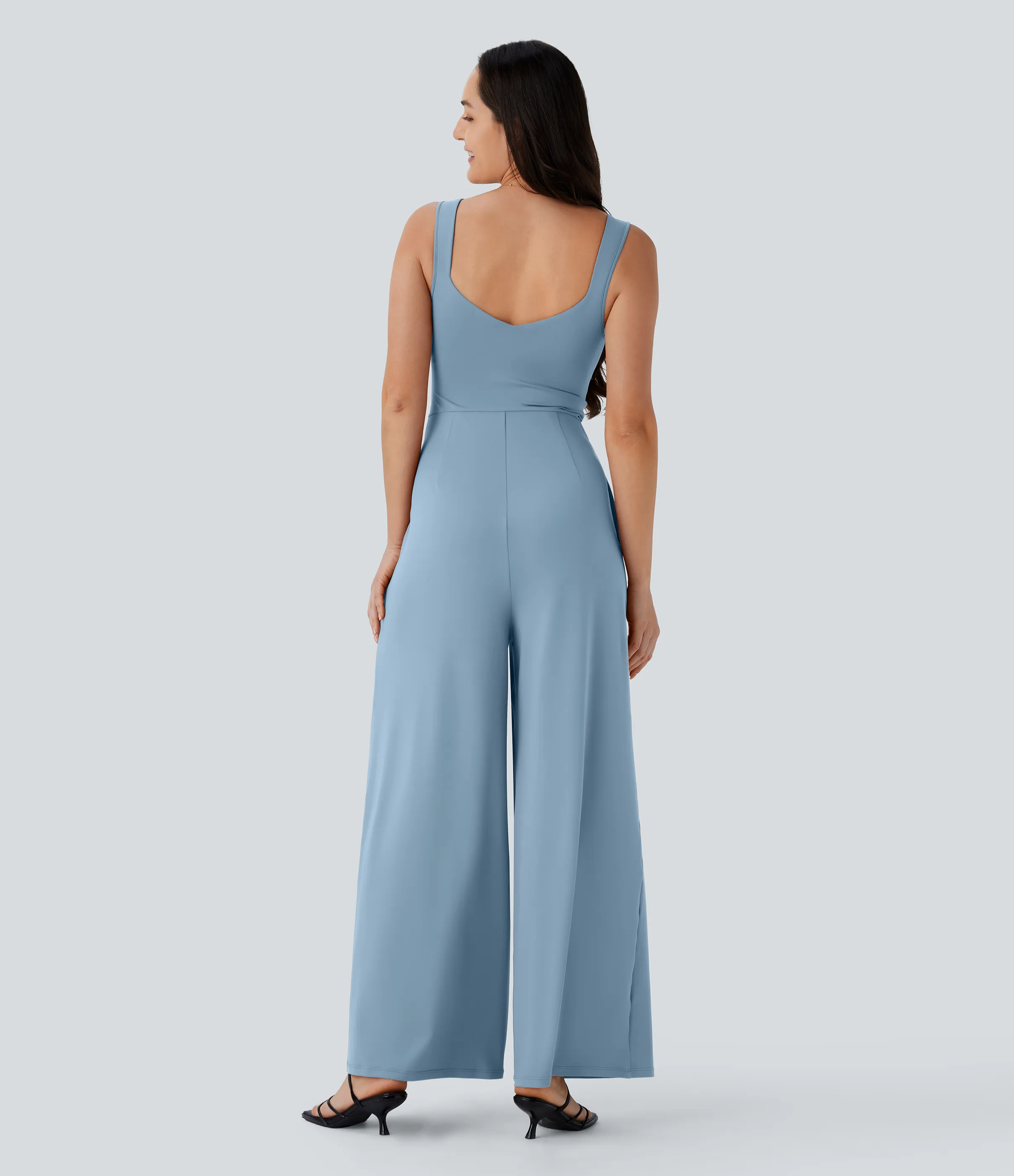 Halara Jumpsuit casual sin mangas con espalda en U y bolsillos - Angel Falls - M(petite) sold by Halara product image thumbnail 3
