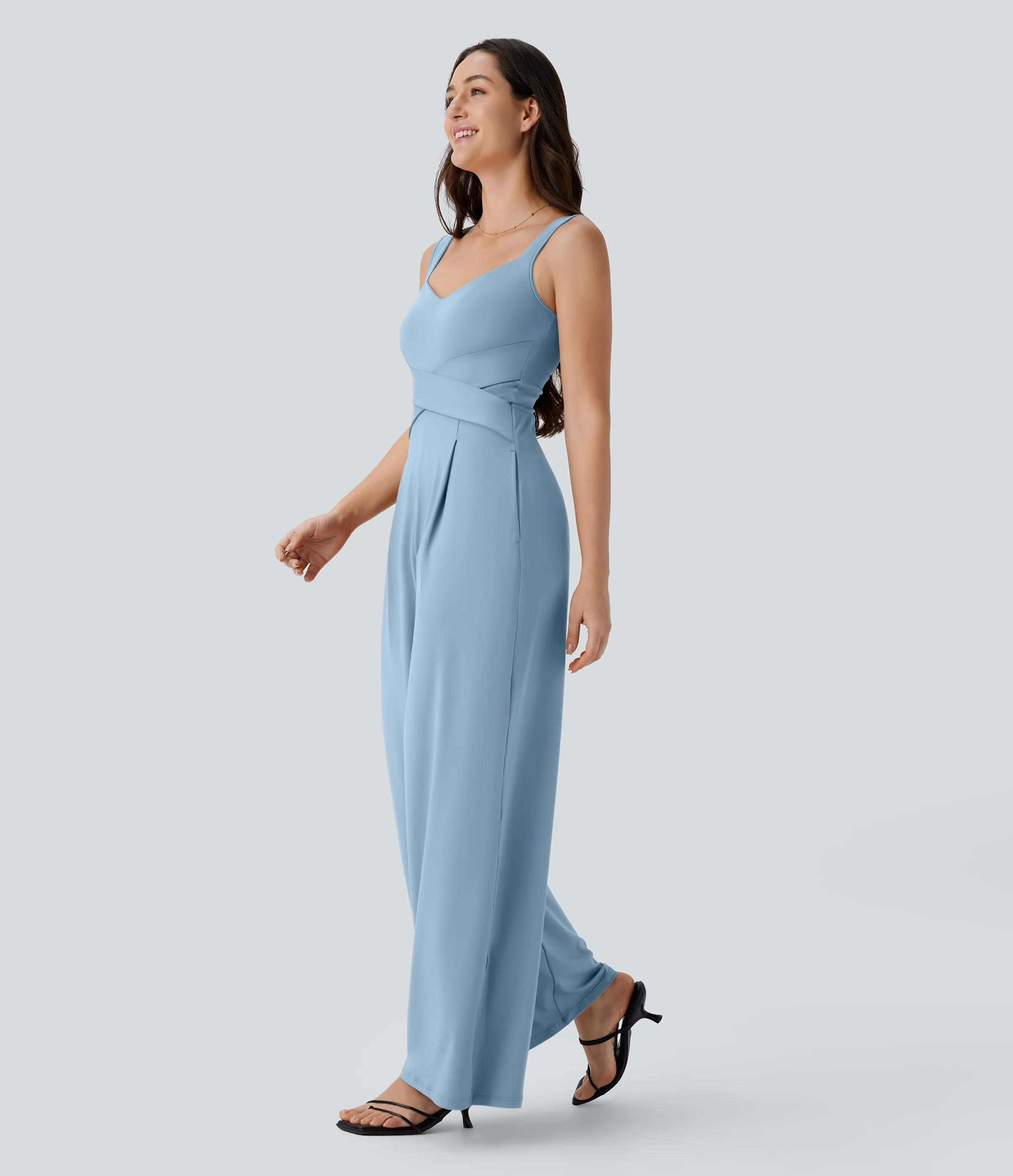 Halara Jumpsuit casual sin mangas con espalda en U y bolsillos - Angel Falls - M(petite) sold by Halara product image thumbnail 4