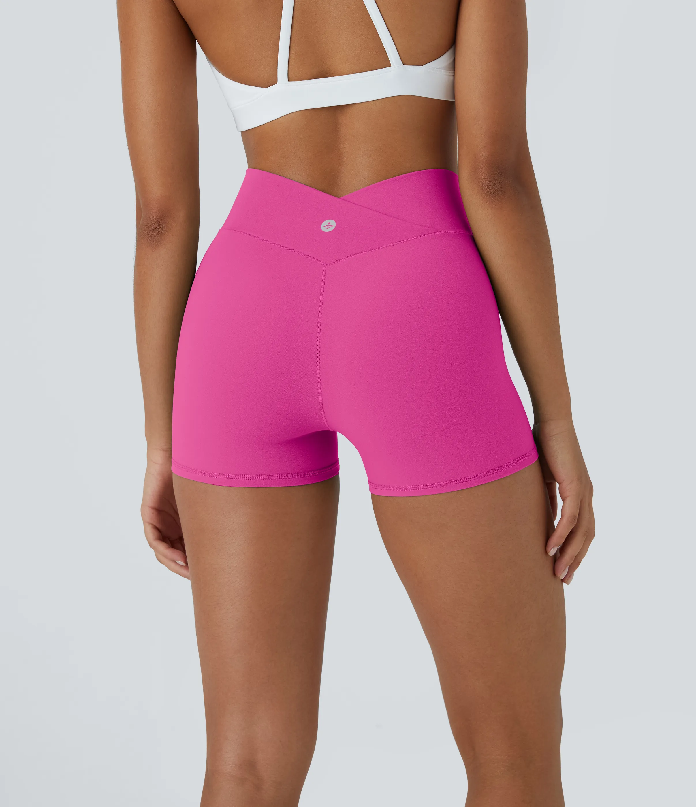 Halara Pantalón corto Softlyzero™ ciclistas yoga liso cruzado tiro alto 7.5cm - Fedora Red Purple - XS sold by Halara product image thumbnail 3