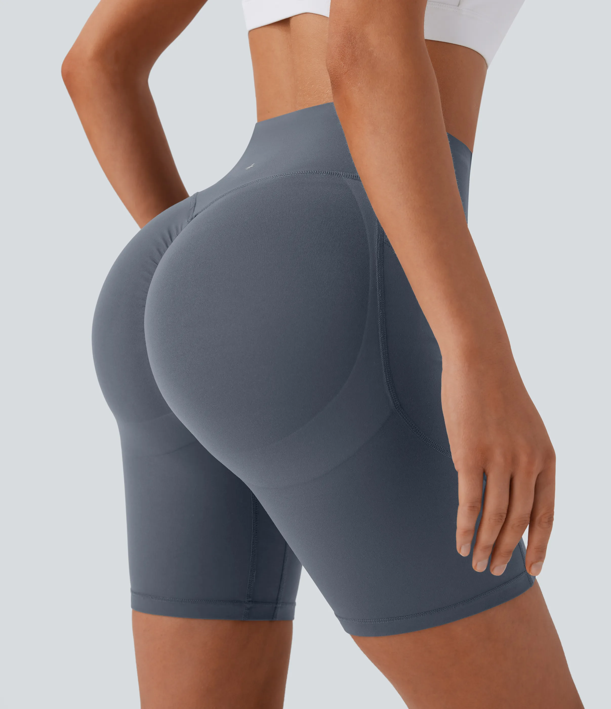 Halara Pantalón corto SoCinched UltraSculpt ciclista tiro alto realce glúteo bolsillo lateral entrenamiento 17.5cm - Silent Blue - XS sold by Halara product image thumbnail 5