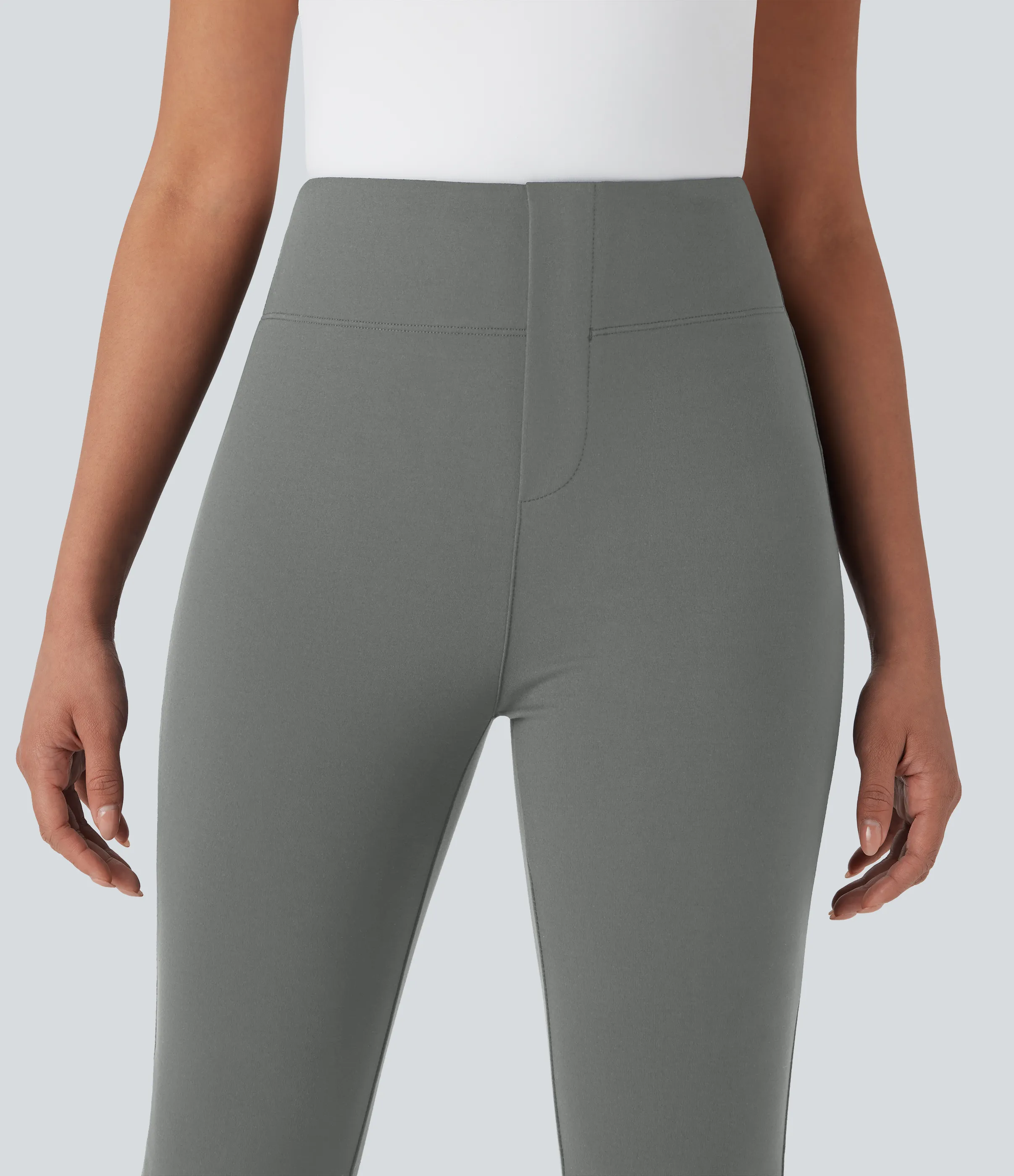 Halara Pantalón oficina Halara Flex™ tiro alto ajustado bolsillo lateral trasera - Putty Gray - XS(regular) sold by Halara product image thumbnail 5