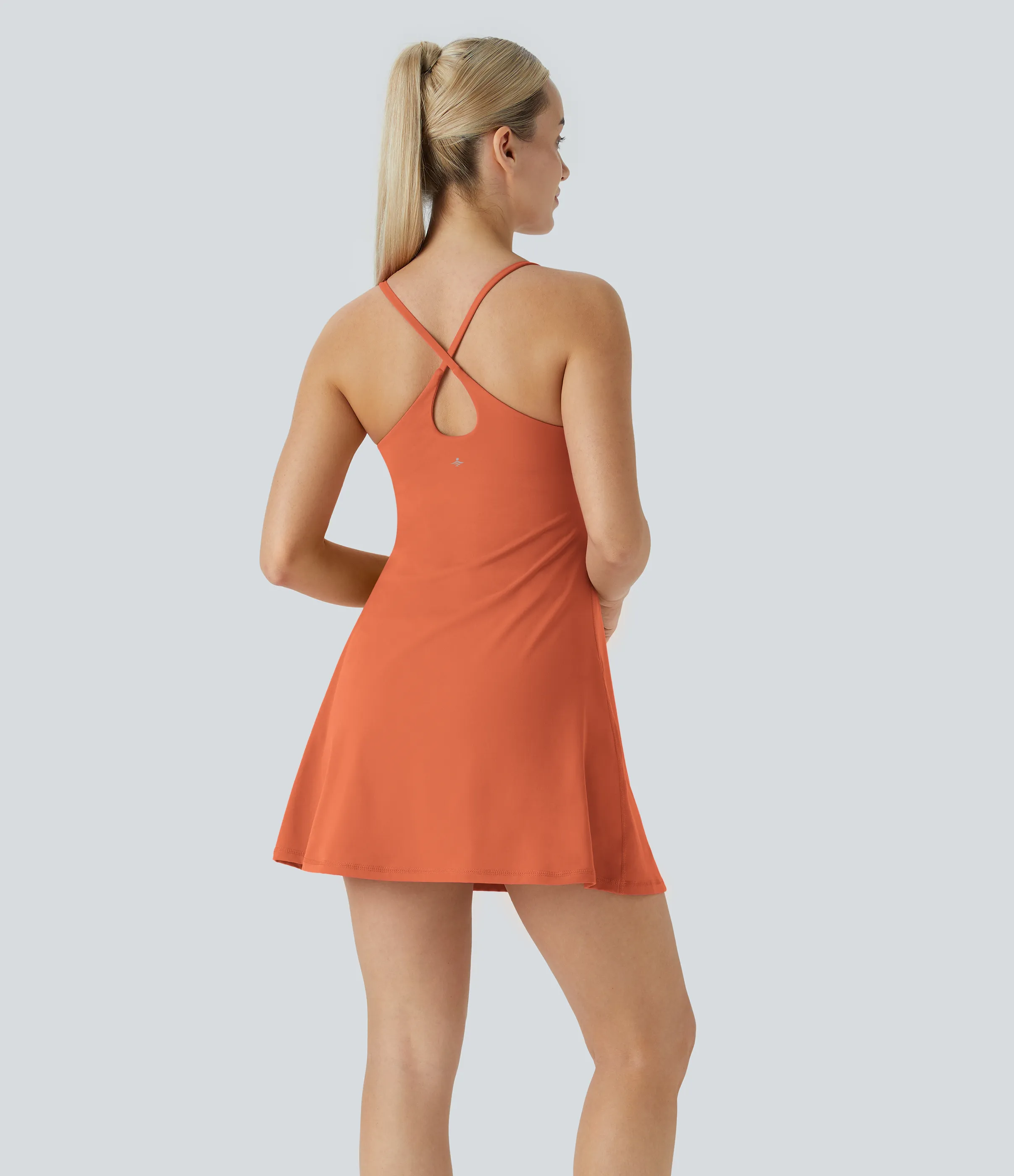 Halara Vestido deportivo SoftlyZero™ Plush afelpado sin espalda en copas D-F - Orange Rust - L sold by Halara product image thumbnail 3