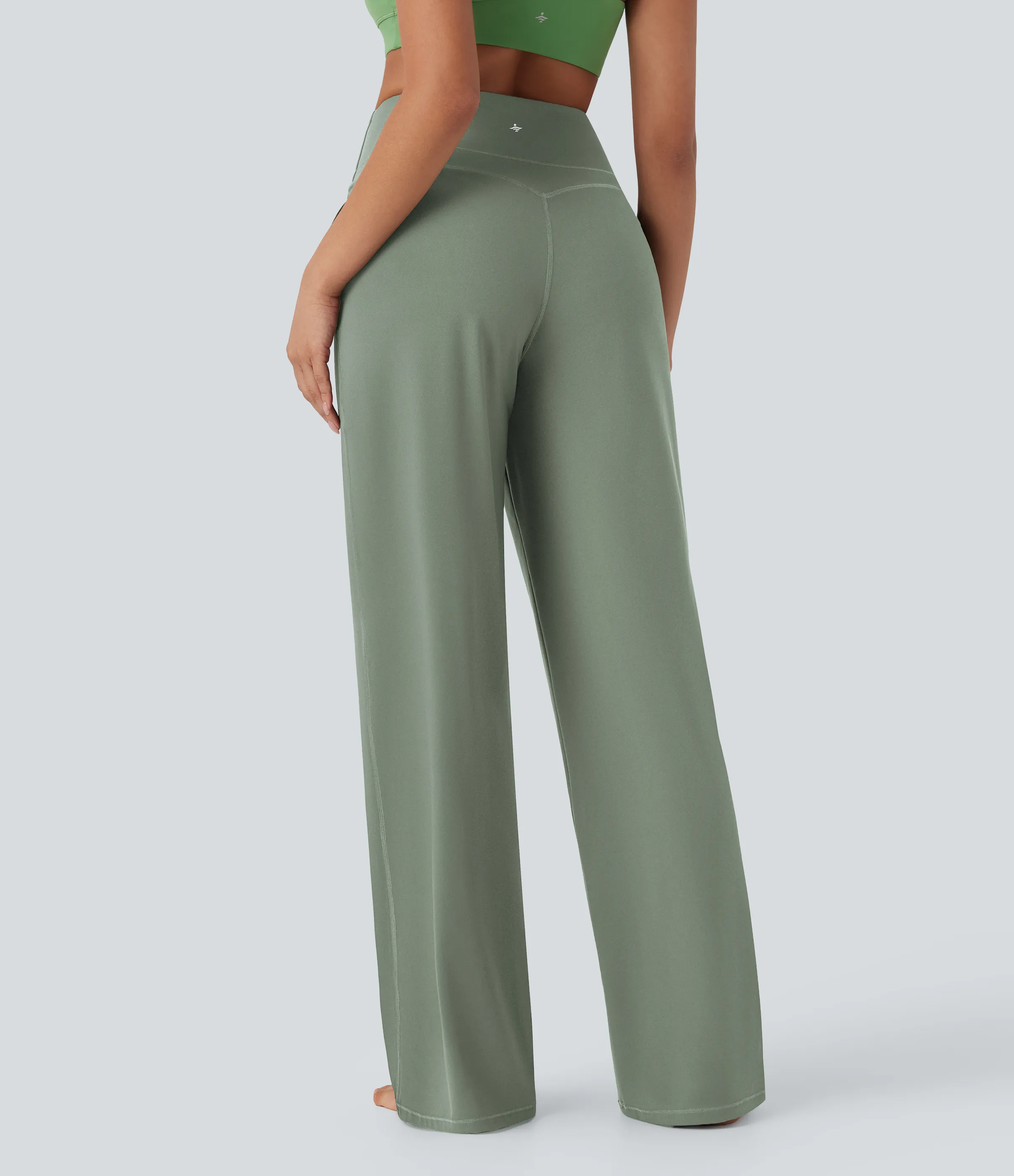 Halara Pantalones de yoga Halara UltraSculpt™ moldeadores de tiro alto con control de abdomen y pierna recta con bolsillos - Iceberg Green - L(tall) sold by Halara product image thumbnail 3