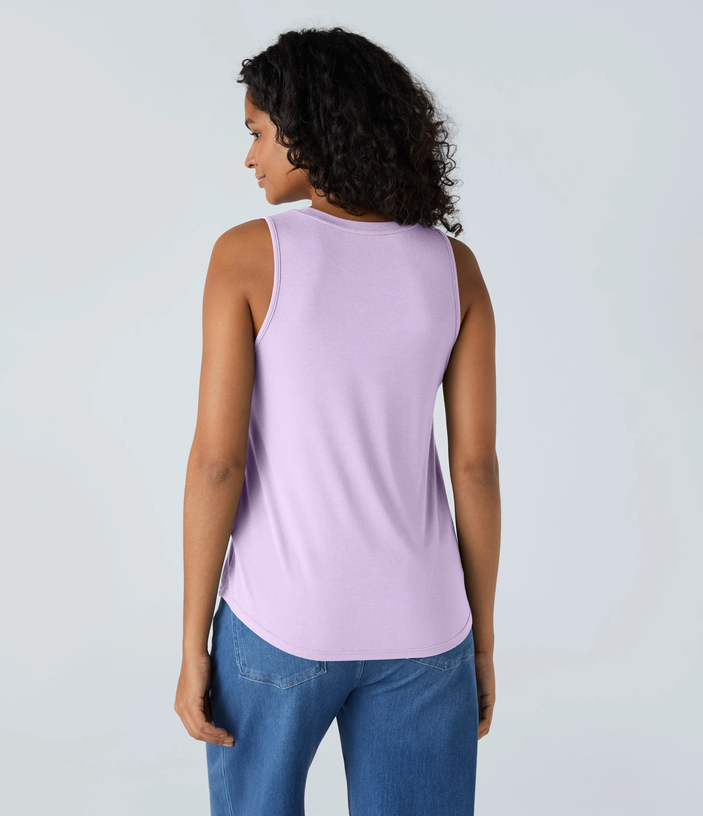 Halara Camiseta sin mangas básica cuello redondo acanalado - Misty Purple - L sold by Halara product image thumbnail 3