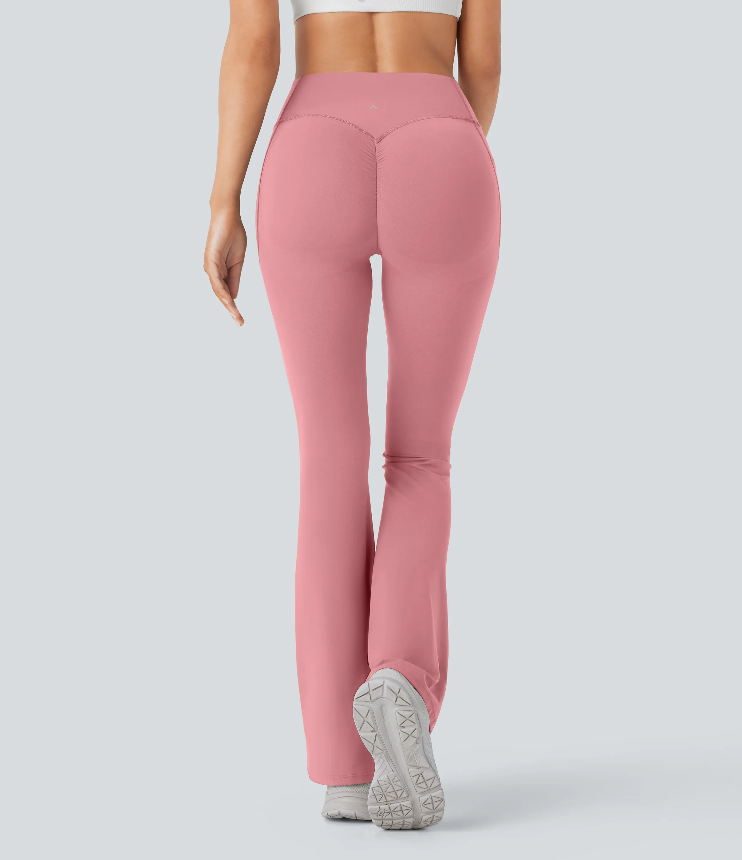Halara Leggings SoCinched UltraSculpt Bootcut yoga tiro alto realce glúteo bolsillo lateral control abdomen moldeador - Rose Pink - XS(extall) sold by Halara product image thumbnail 3