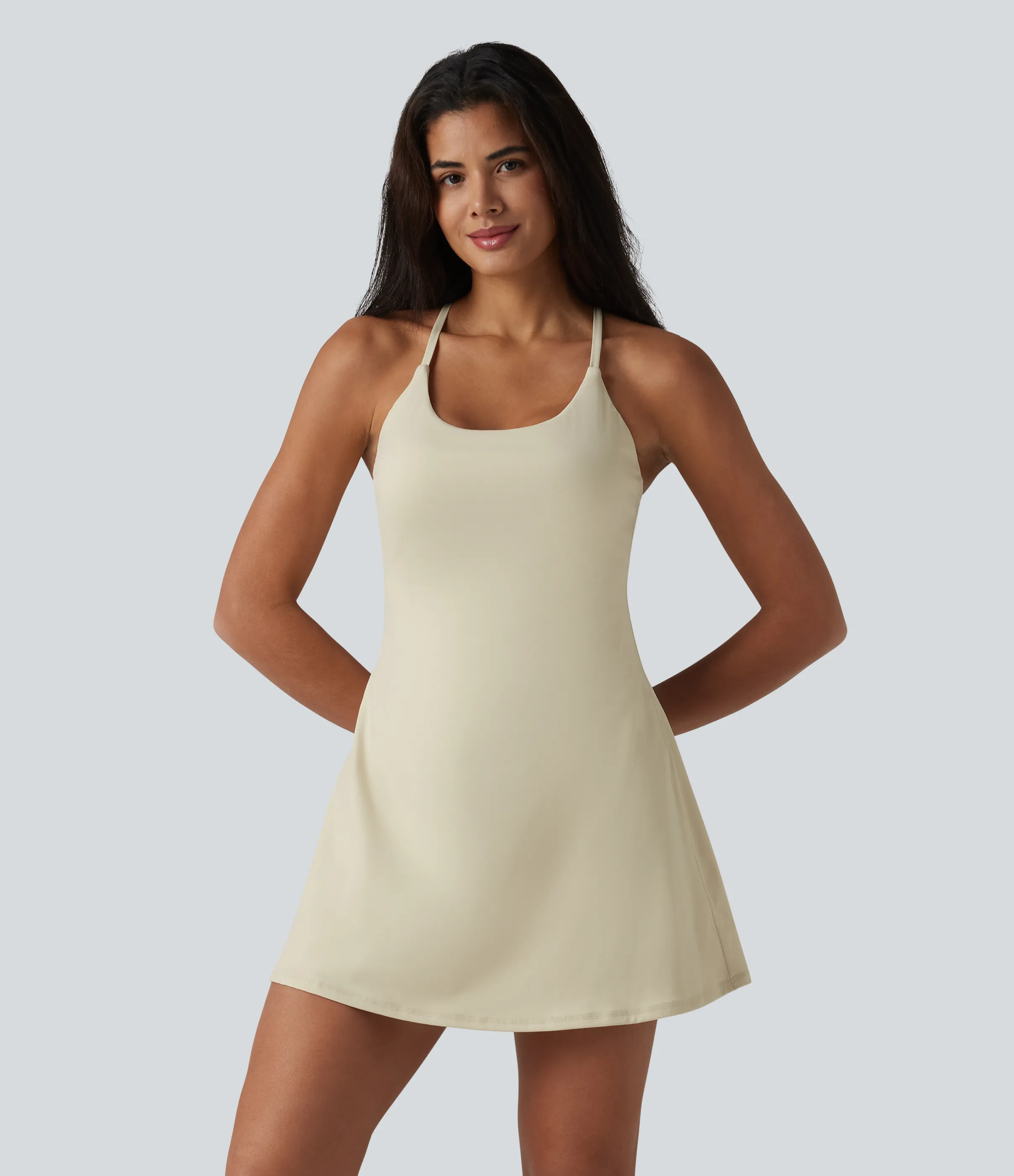 Halara Vestido activo Softlyzero™ Plush sin espalda-Edición Easy Peezy - Almond Milk - M sold by Halara product image thumbnail 4
