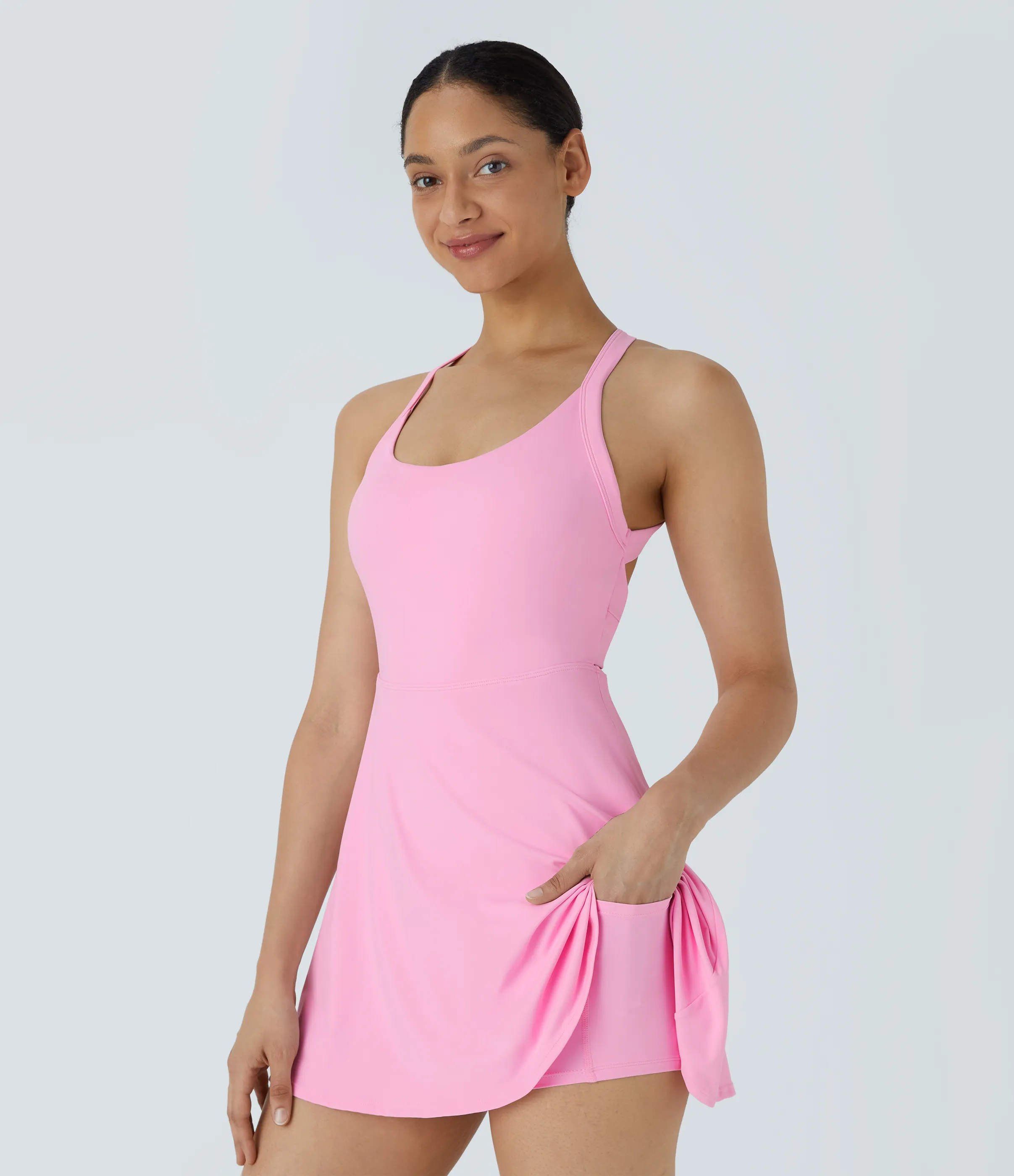 Halara Vestido deportivo sin espalda con diseño retorcido en copas D-F - Nosegay - S sold by Halara product image thumbnail 4