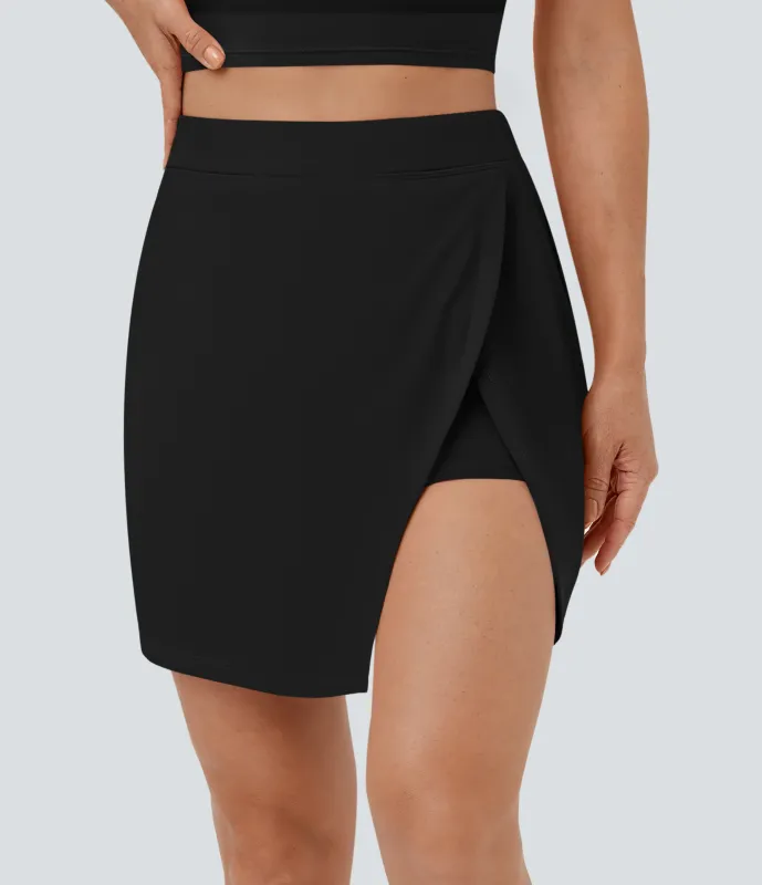 Halara Falda tenis Softlyzero™ Airy abertura 2 en 1 bolsillo lateral tacto fresco - Black - L made by Halara