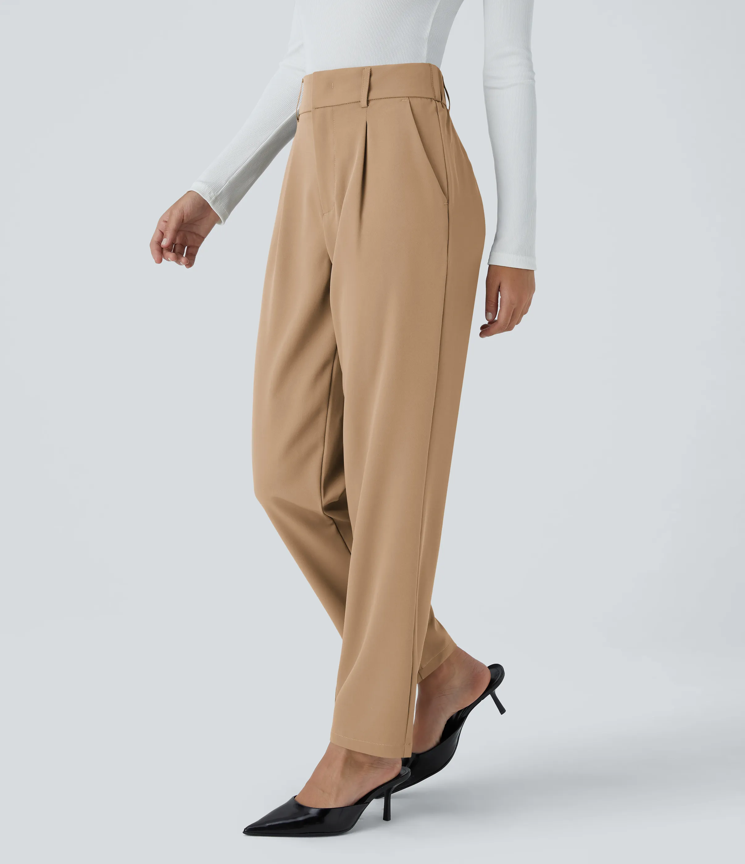Halara Pantalón oficina ajustado tiro alto bolsillo lateral - Cartouche - S(petite) sold by Halara product image thumbnail 4
